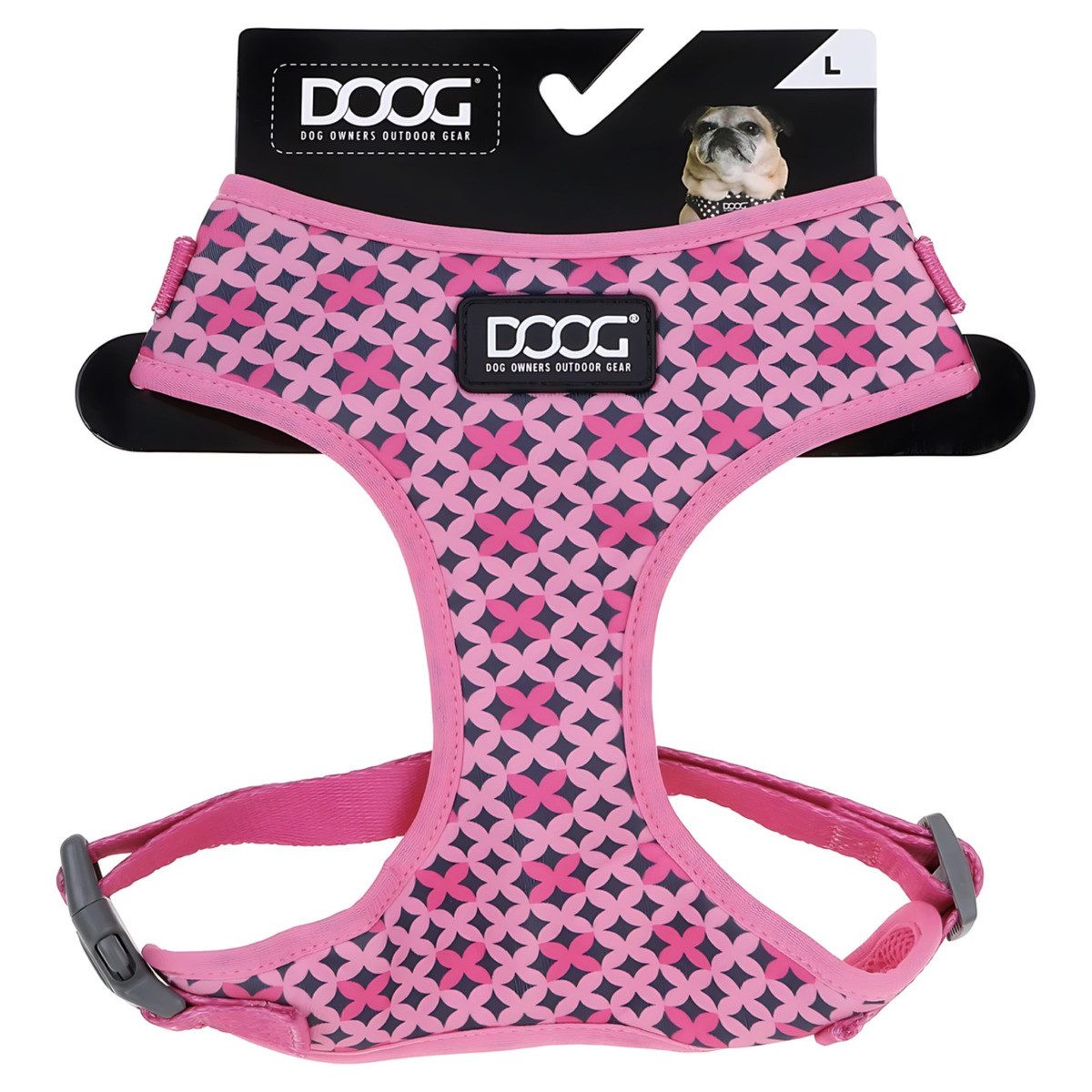 DOOG Hunde-Geschirr Neopren Geschirr Toto pink/schwarze günstig online kaufen