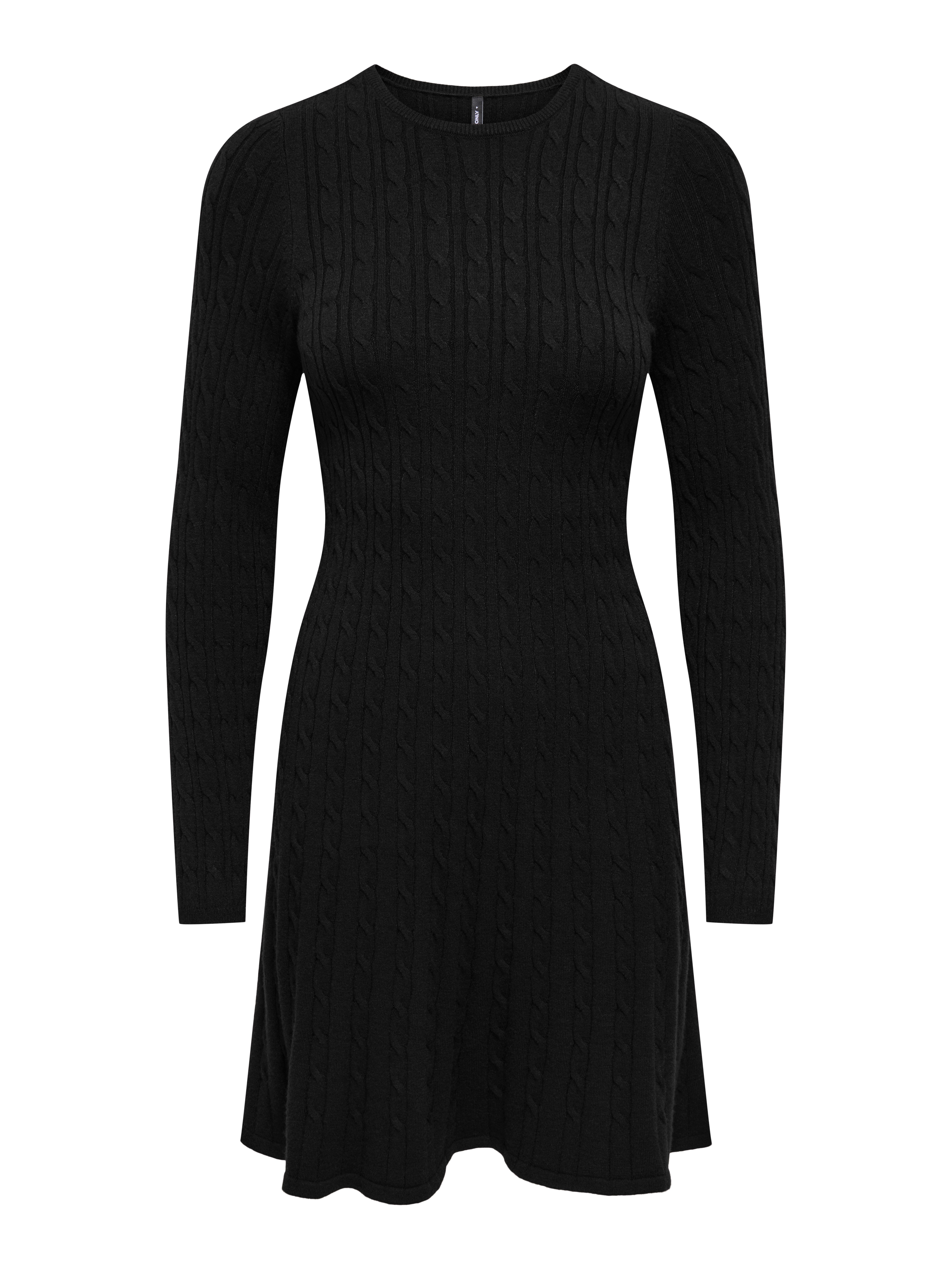 ONLY Strickkleid ONLIBI LS O-NECK CABLE DRESS CC KNT Viskosemischung, regular fit
