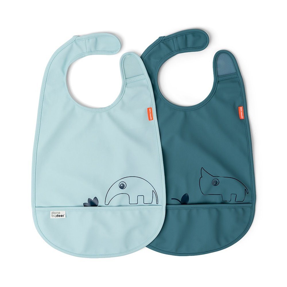Lätzchen Latz Set Deer friends Blue 2 Stück Sabberlatz mit Auffangtasche