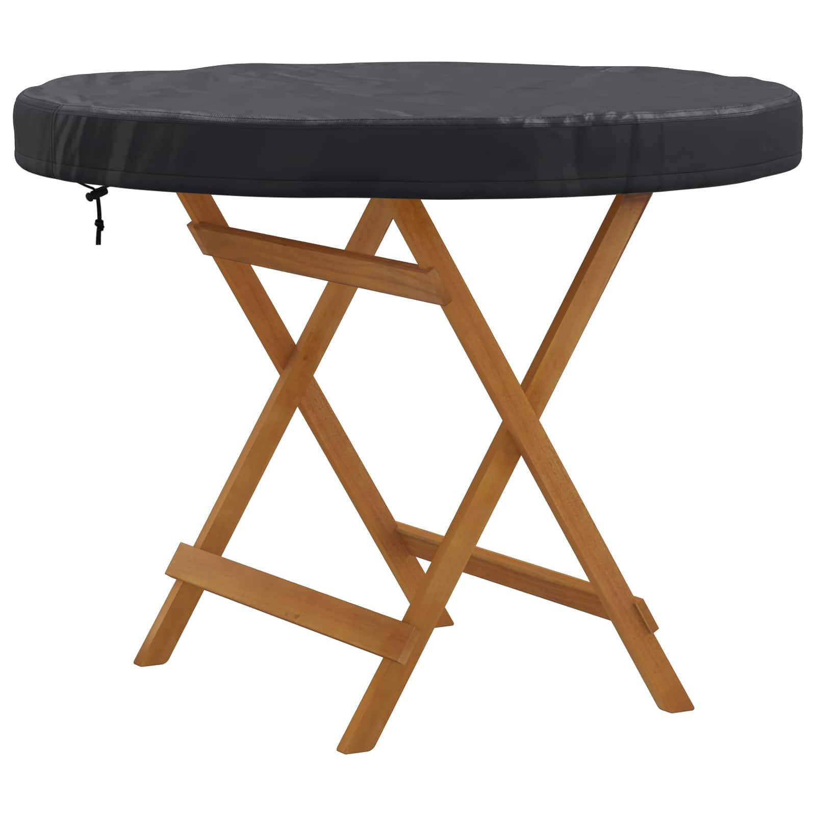 vidaXL Gartenmöbel-Schutzhülle Abdeckung für den Tisch im Freien 92 x 92 x 10 cm Rund Schwarz (1-St)