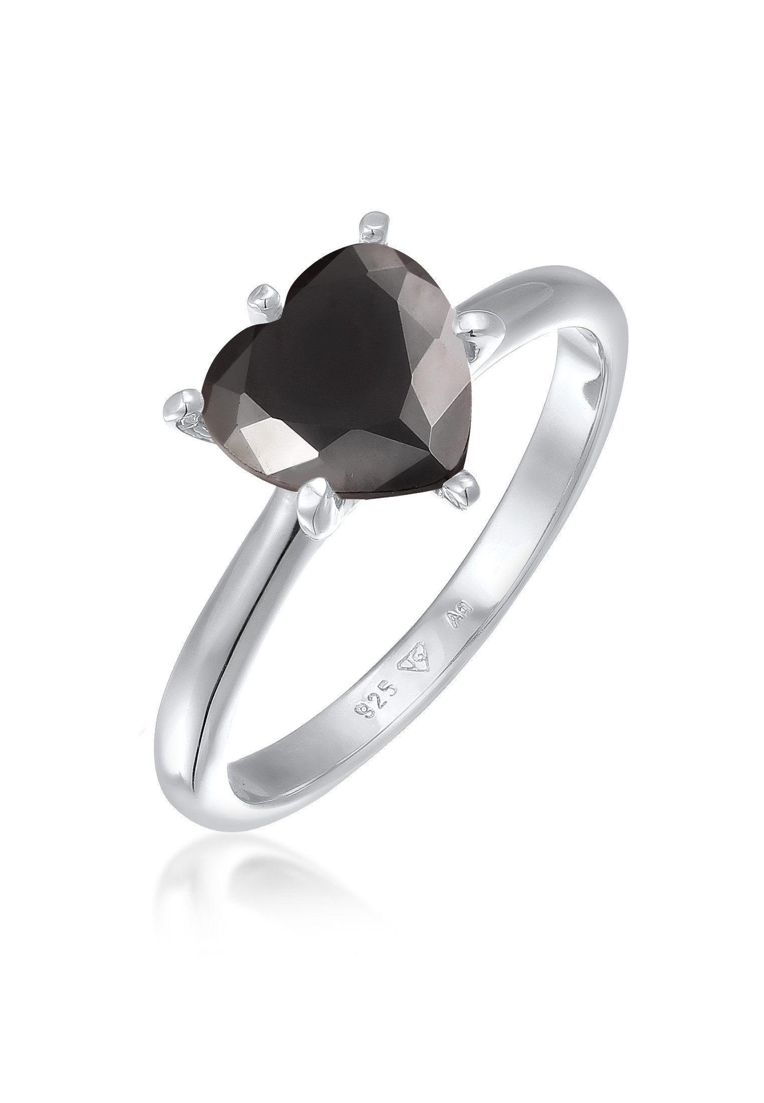 Elli Fingerring Herz Zirkonia Verlobungsring Solitär 925 Silber