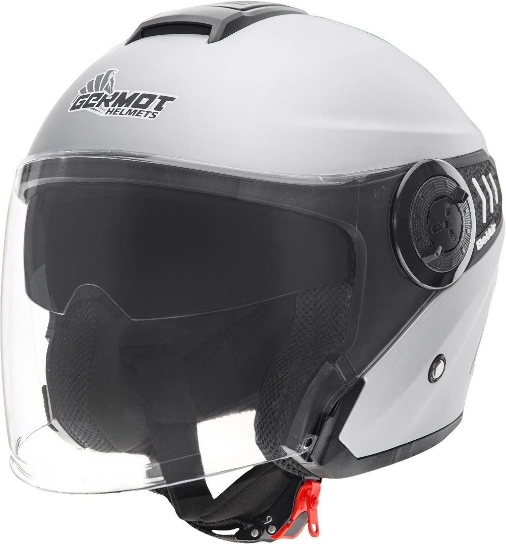 Germot Motorradhelm GM 660 Jethelm, integriertes Sonnenvisier