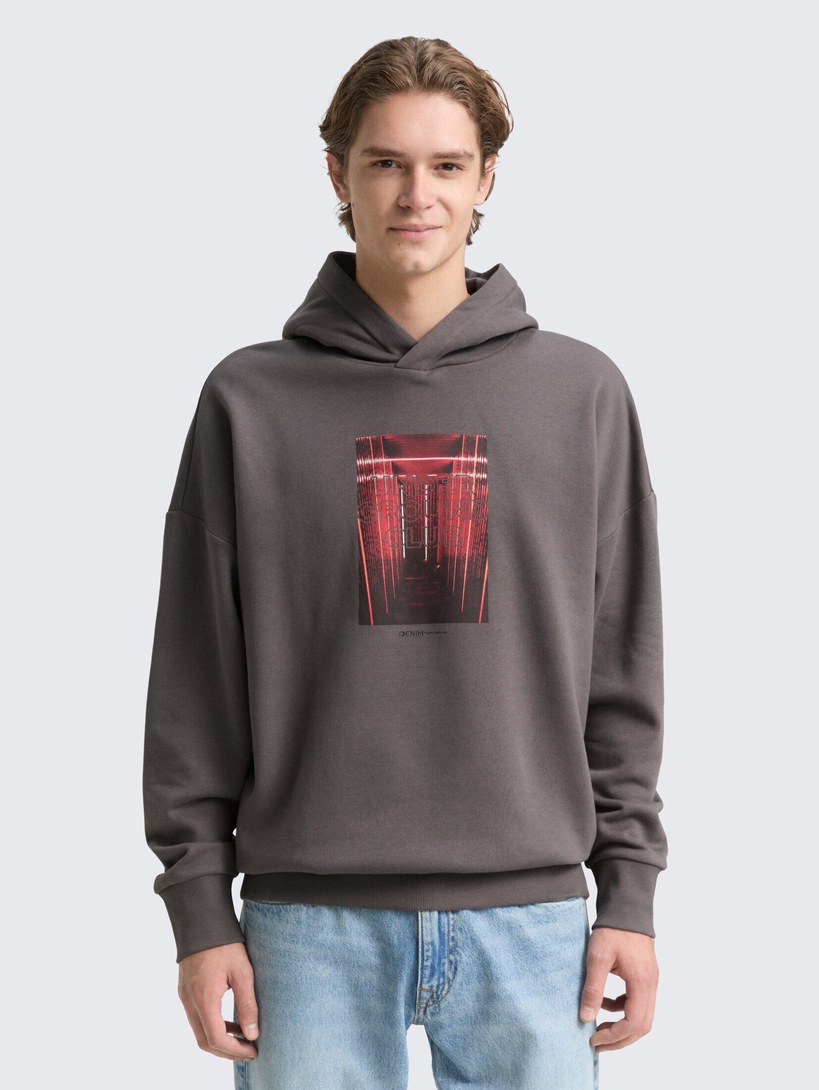 TOM TAILOR Denim Sweatshirt Strick & Sweatshirts Oversize Hoodie Sweatshirt mit Print