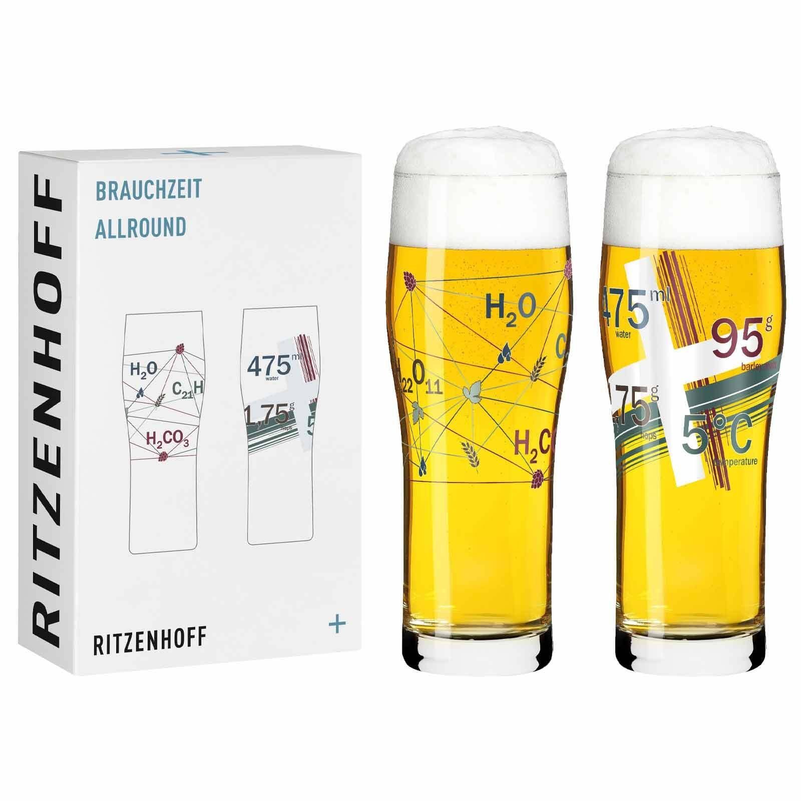 Ritzenhoff Bierglas Brauchzeit Allroundglas 630 ml 2er Set, Glas