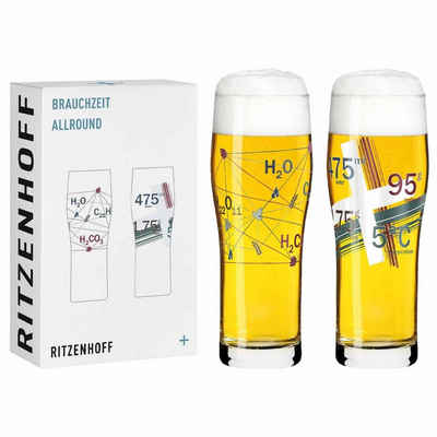 Ritzenhoff Bierglas Brauchzeit Allroundglas 630 ml 2er Set, Glas