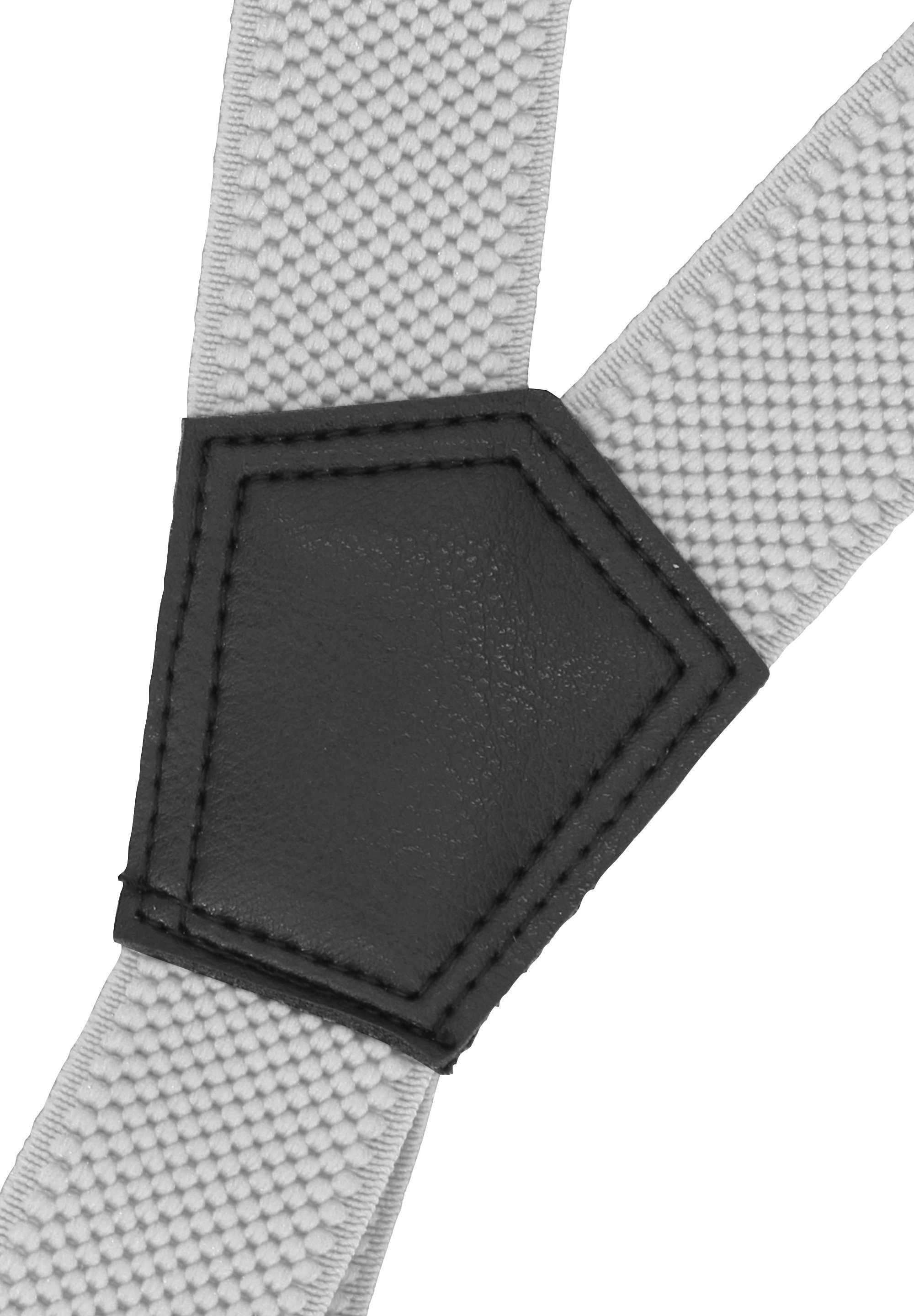 Fabio Farini Hosenträger Herren Hosenträger Pack 3cm X-Form mit passender Fliege Set Hellgrau 3cm Hosenträger - Hellgrau/Schwarz Hahnentritt Fliege