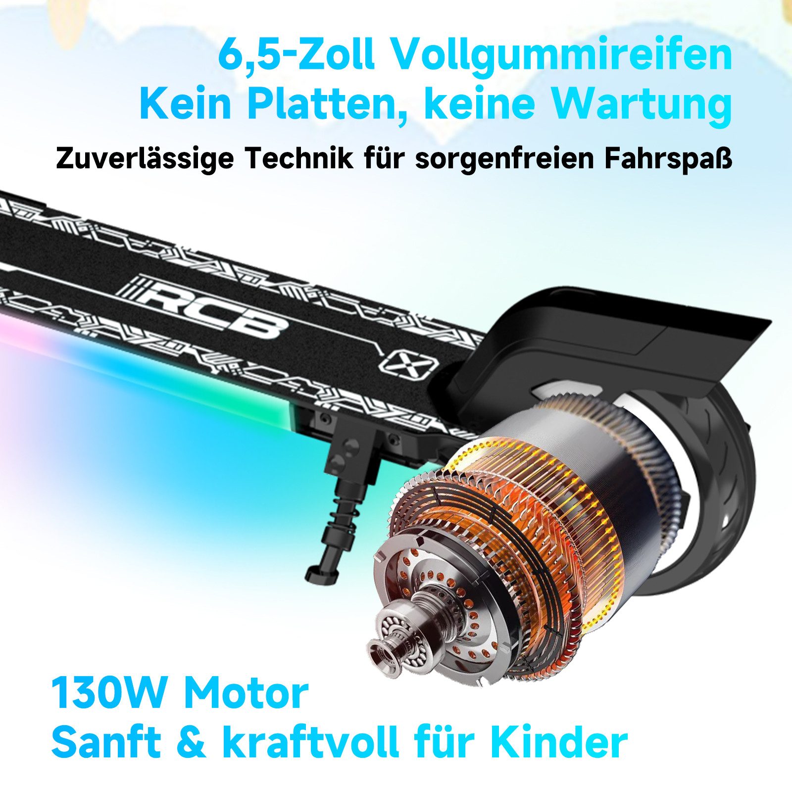 RCB TECH Elektro-Kinderroller R12 Elektrischer Kinder-Scooter, klappbar, bi günstig online kaufen