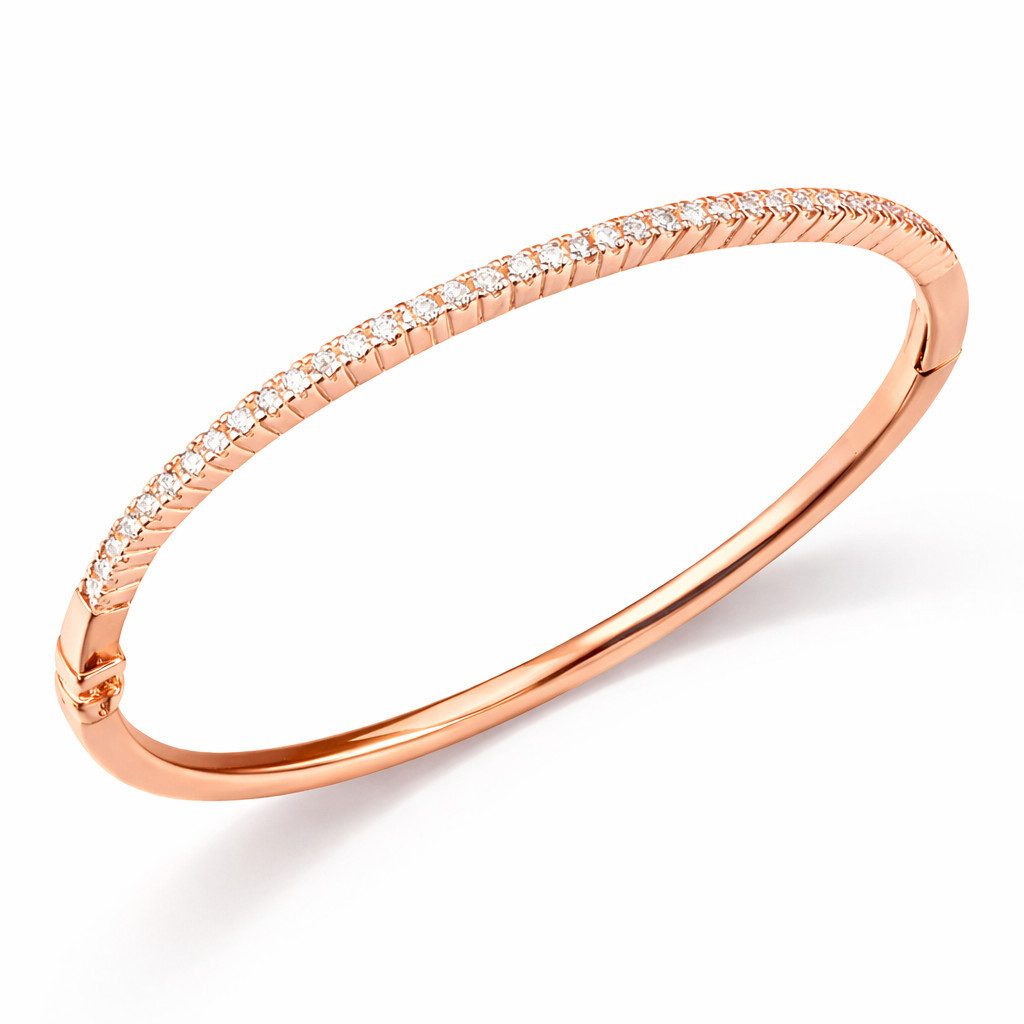 Armreif Funkelnder Damen Armreif Zirkonia Armspange Gold Bella Couture