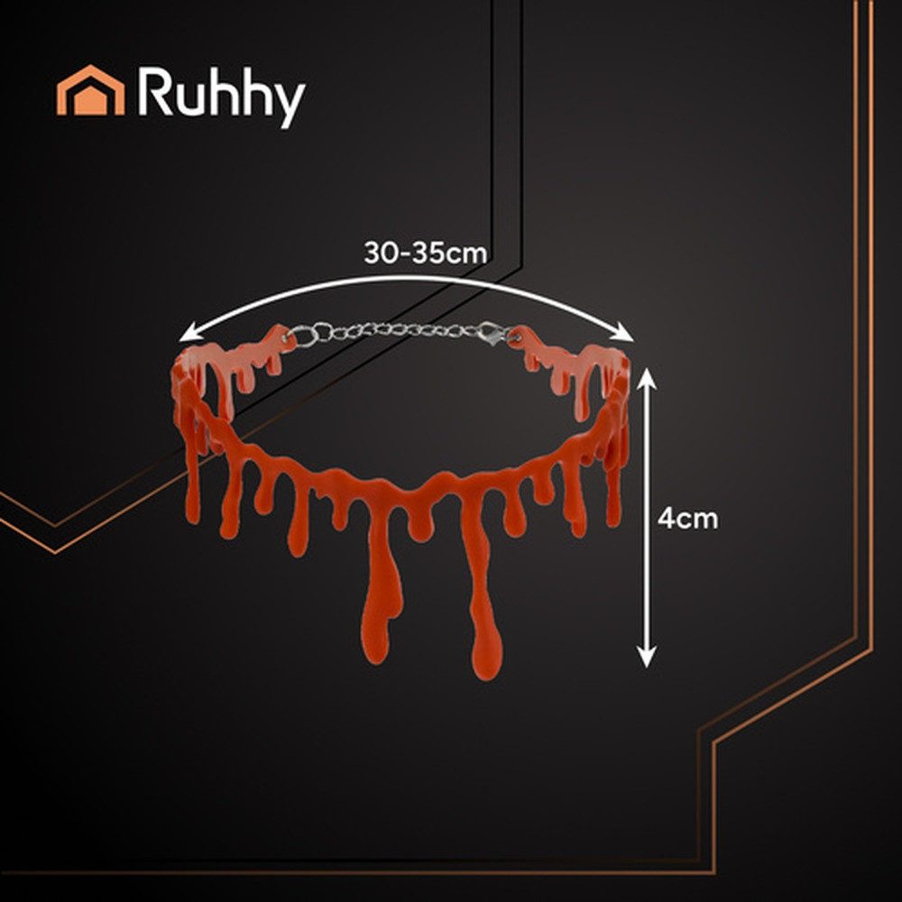 Ruhhy Teufel-Kostüm Halloween-Halskette Kostümaccessoire, Perfekt für Vampir-, Zombie-, Hexen- oder Horror-Outfits