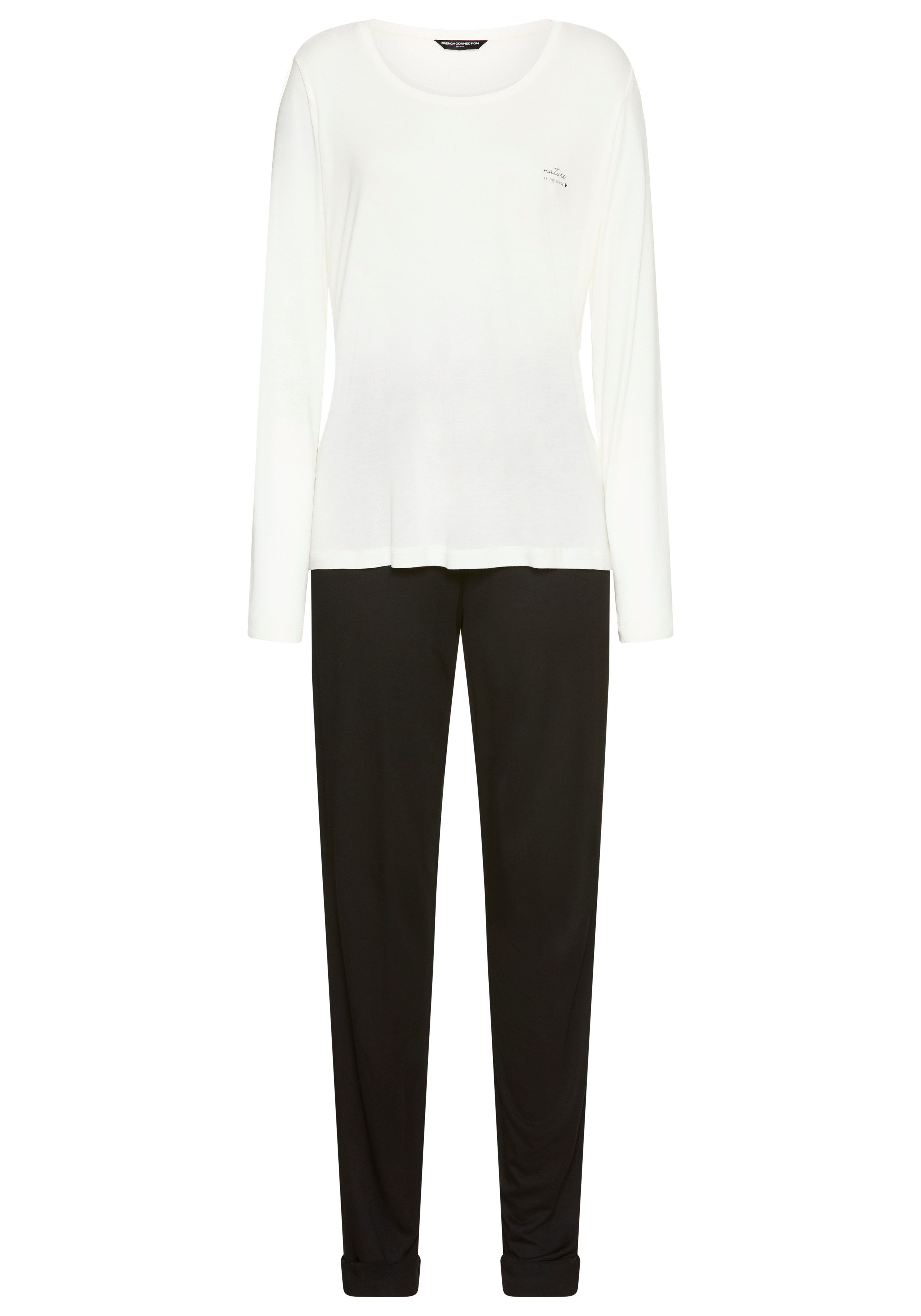 French Connection Pyjama (Set, 2 tlg) im zeitlosen Schwarz-Weiß-Look. Reduzierter Preis € 49,99. Unverbindliche Preisempfehlung € 59,99