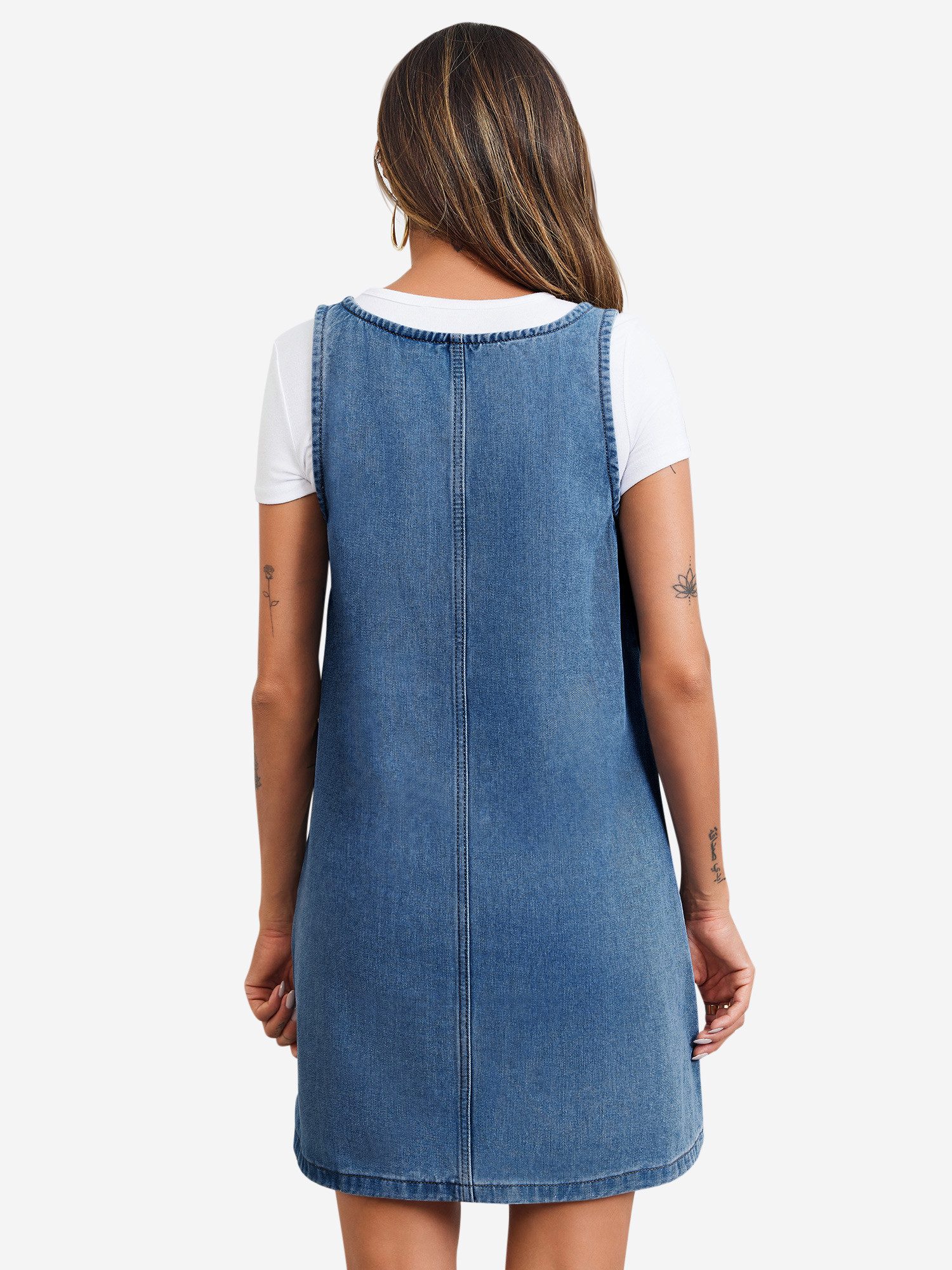 Imily Bela Jeanskleid Ärmellose Kleid mit Rundhals (Packung, 1-tlg., 1per-P günstig online kaufen