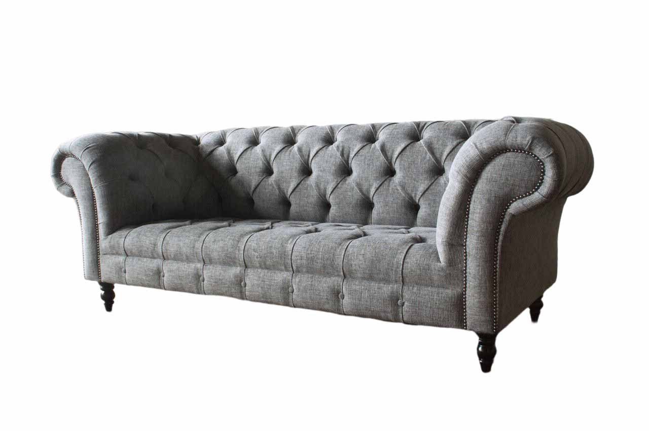 JVmoebel Chesterfield-Sofa, Sofa Dreisitzer Klassisch Design Wohnzimmer Sofas Textil