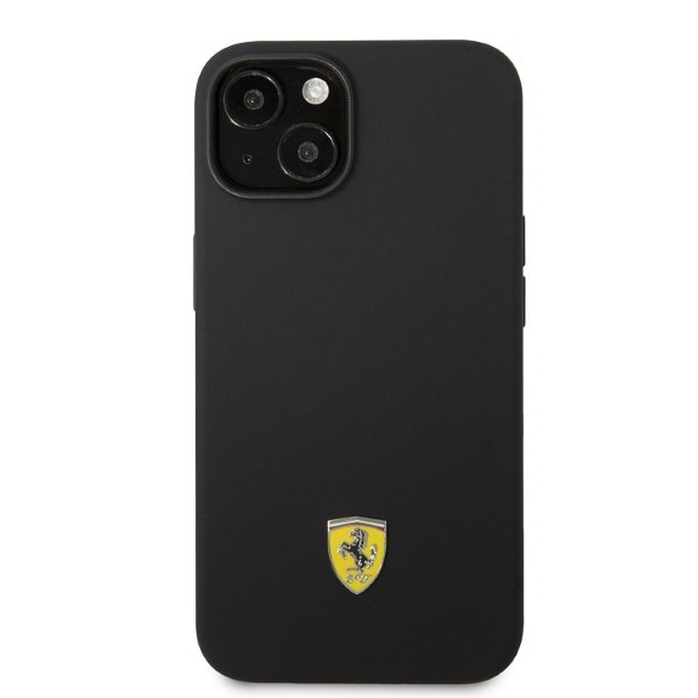 Ferrari Handyhülle Schutzhülle Rückschale Magnethülle 6,7 Zoll, MagSafe, Silikon, Metall-Logo, Mikrofaser