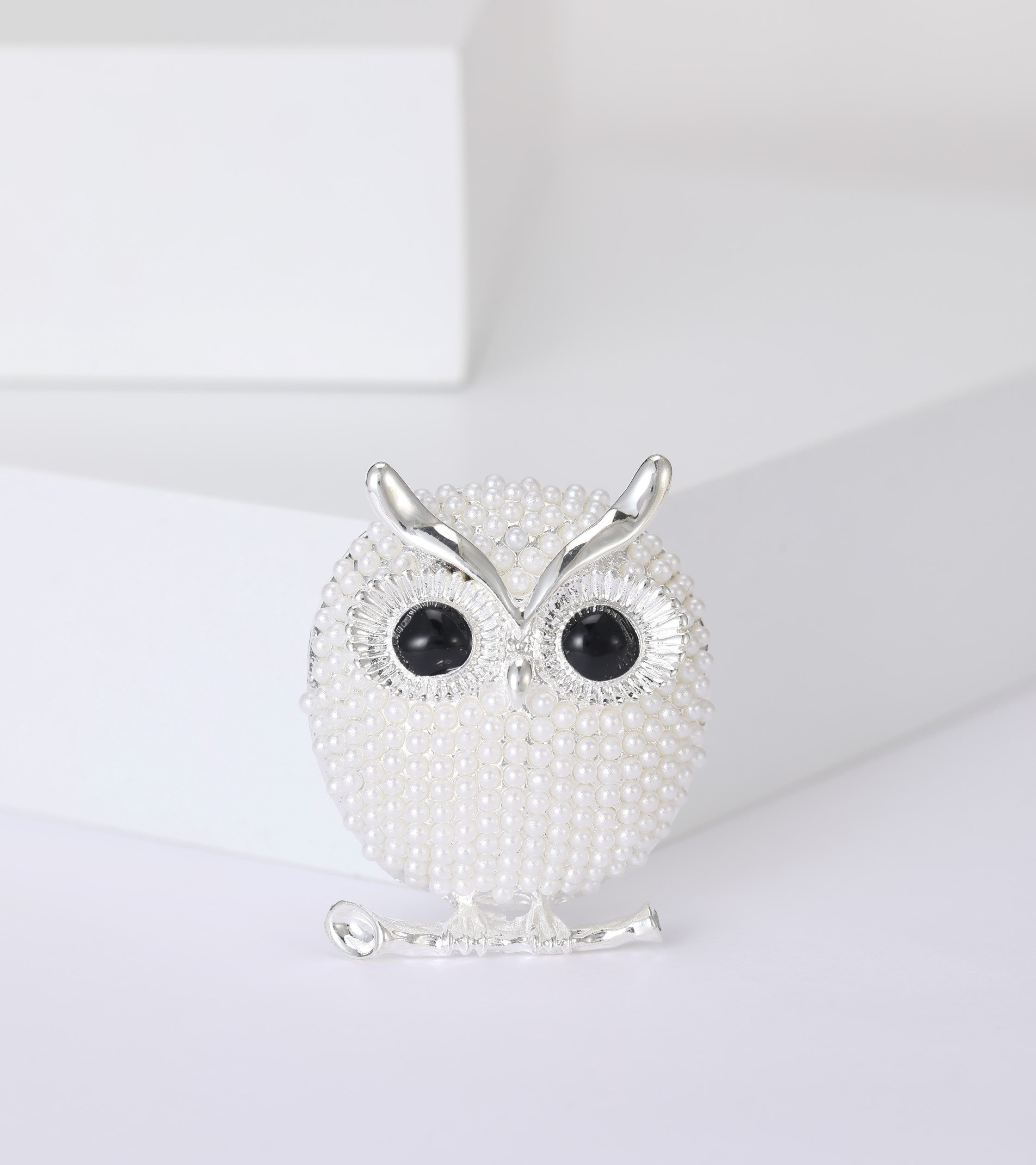 MayTree Brosche "Die runde Eule", mit Zierperlen (Stück, 1-tlg), Metallbros günstig online kaufen