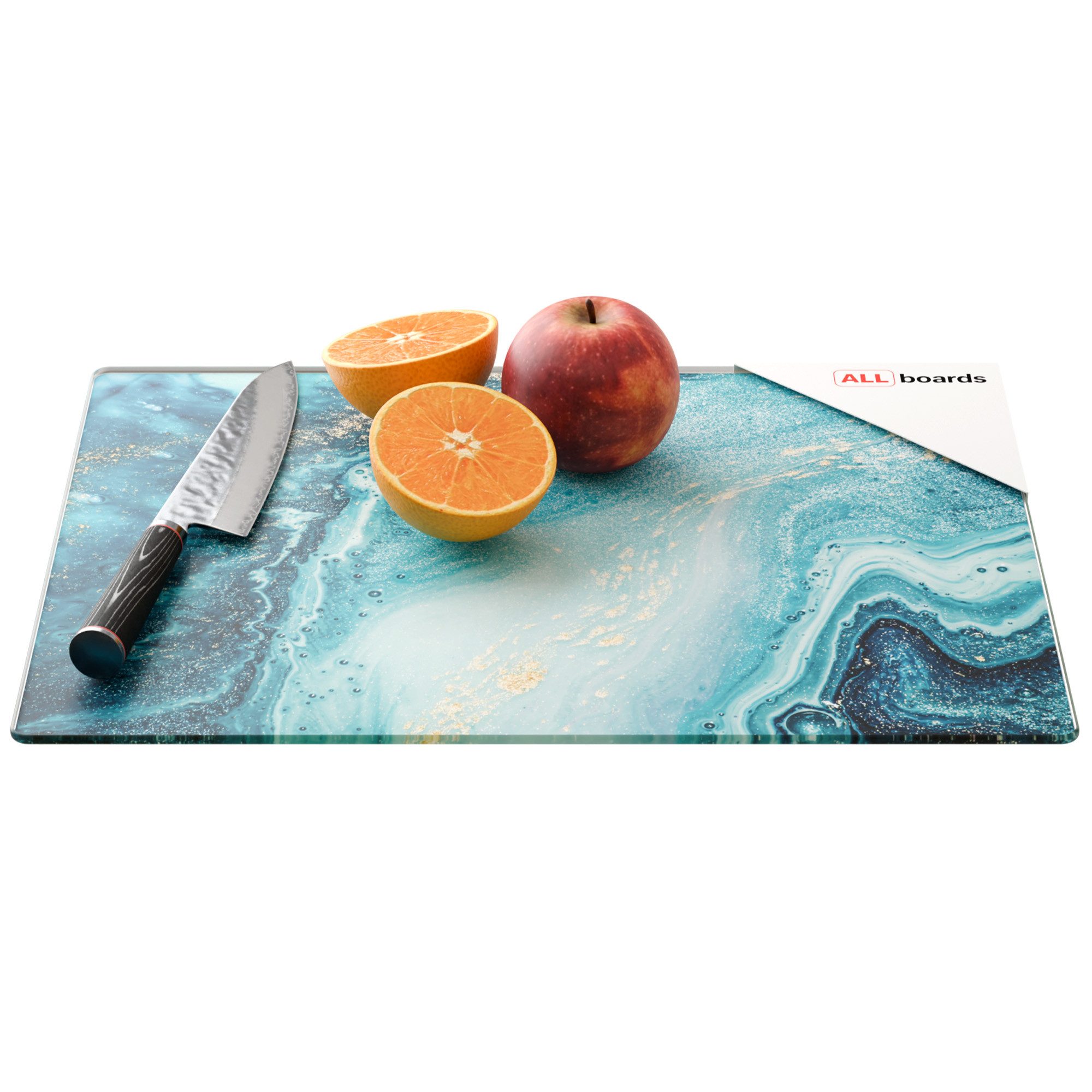 ALLboards Schneidebrett Glas Herdabdeckplatte Schneidebrett 30x40 cm Arbeitsplatte Herdschutz, Glas