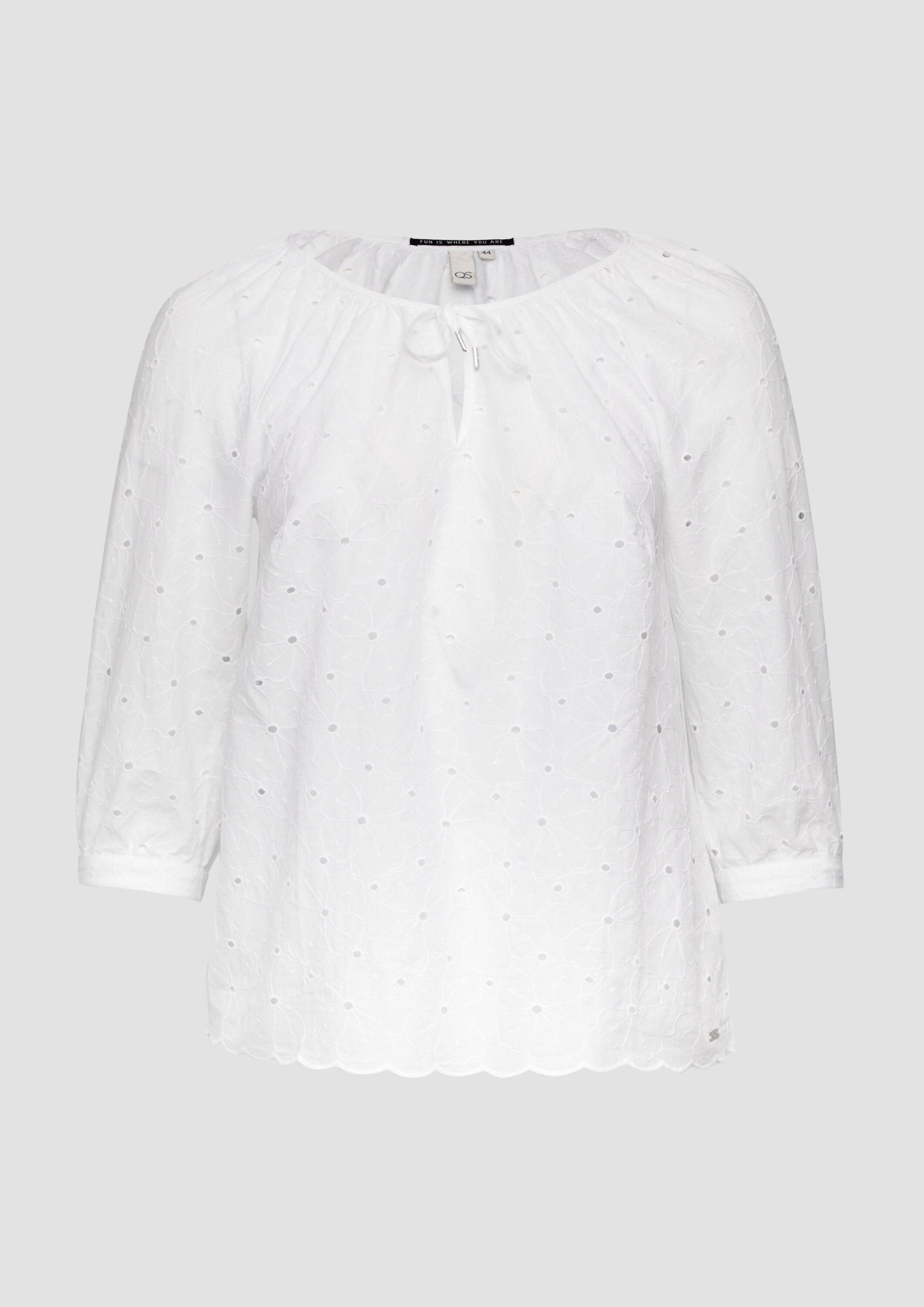 QS Kurzarmbluse Bluse Bluse mit Raffung