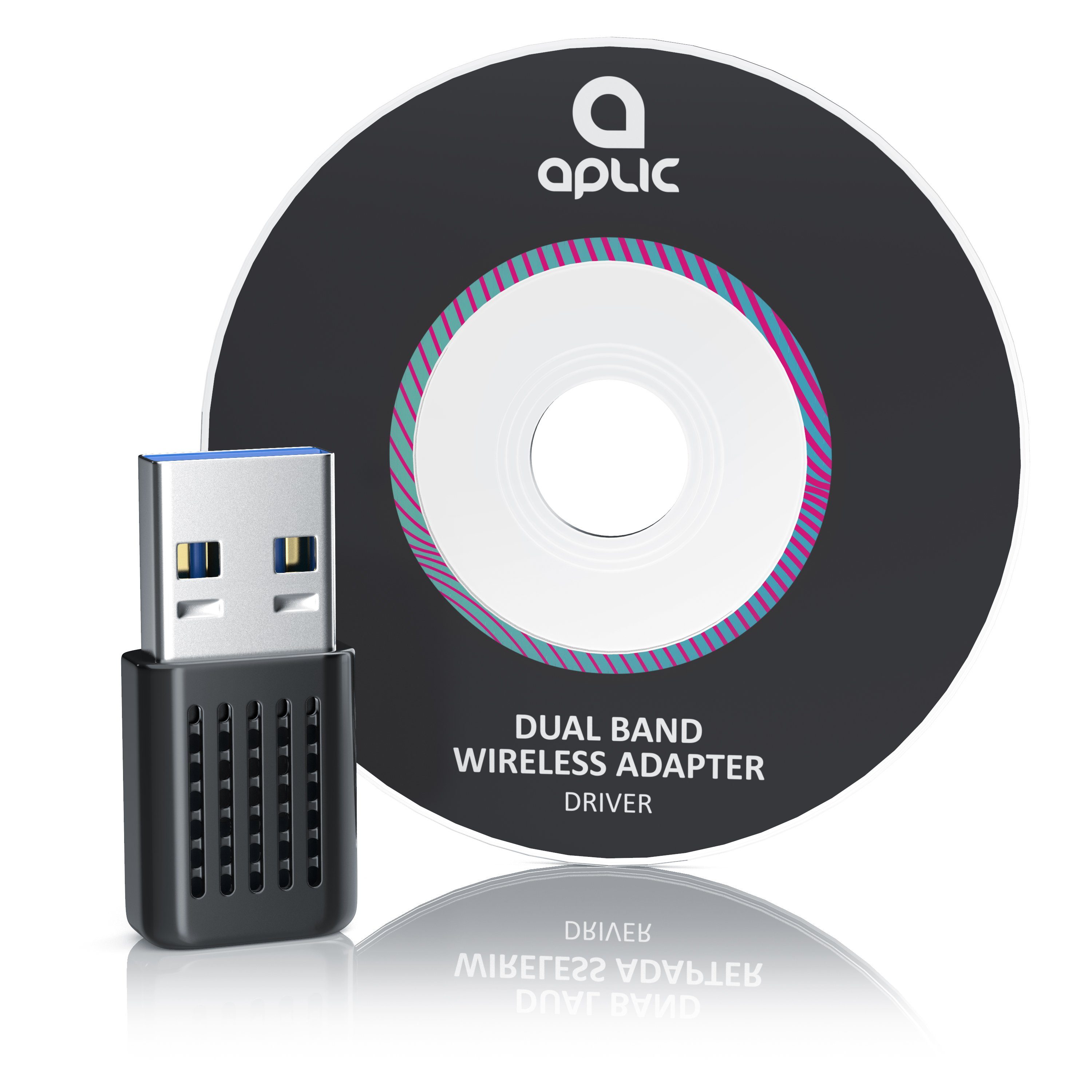 Aplic WLAN-Dongle, WIFI USB 3.0 ac/n/b/h/g Mbit/s, 2T2R, + 802.11 1200 Stick GHz, 2,4 5