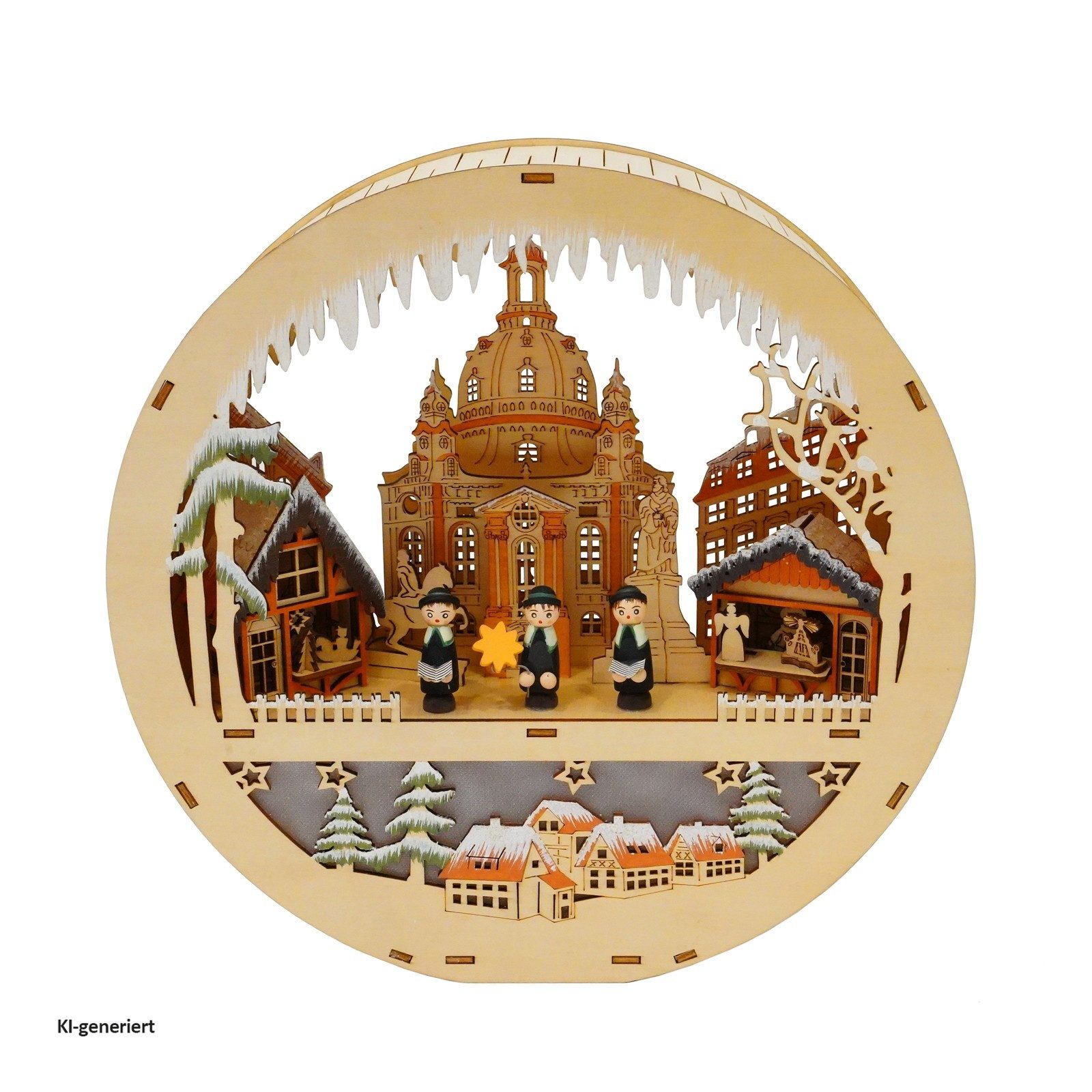 HTI-Living Schwibbogen LED Tischschwibbogen mit Beleuchtung Weihnachtsdekoration Ø 29,5 cm (1-tlg), Leuchtdeko Fensterdeko