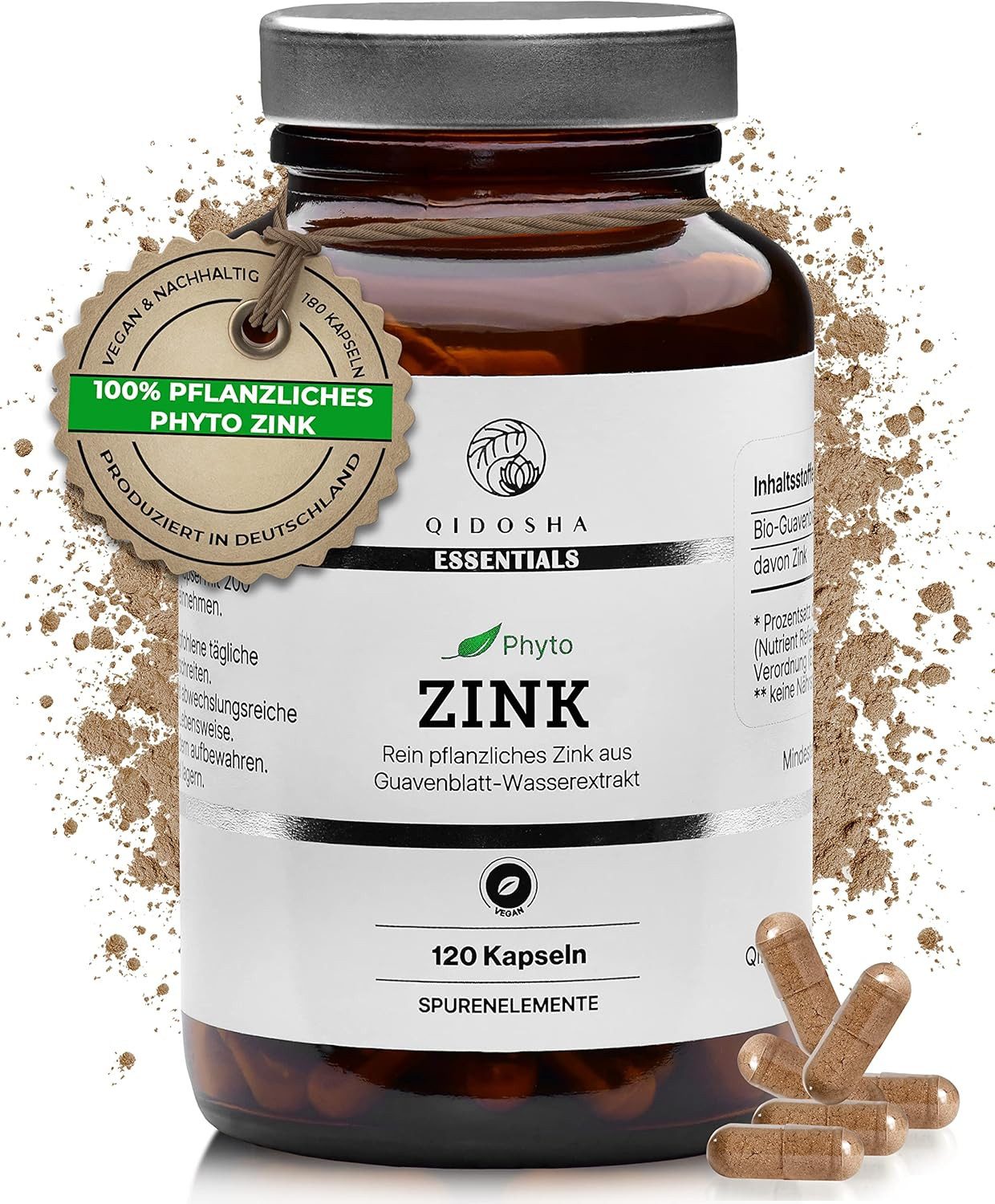 QIDOSHA Phyto-Zink Kapseln, 120 St., 71.6 g, Zink aus Guavenblatt-Wasserextrakt