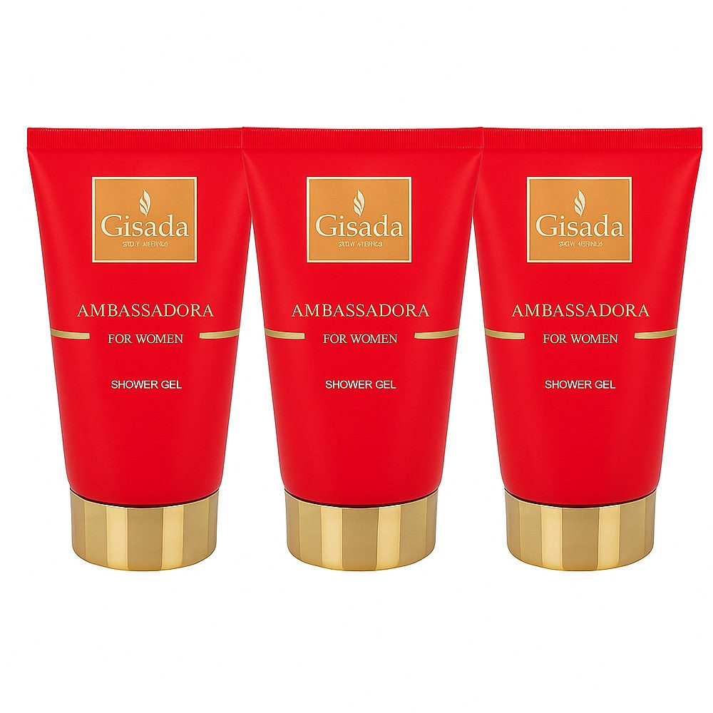 Gisada Duschgel Gisada Ambassadora Red Shower Gel 3er Set, Praktisches Duschgel-Vorratsset