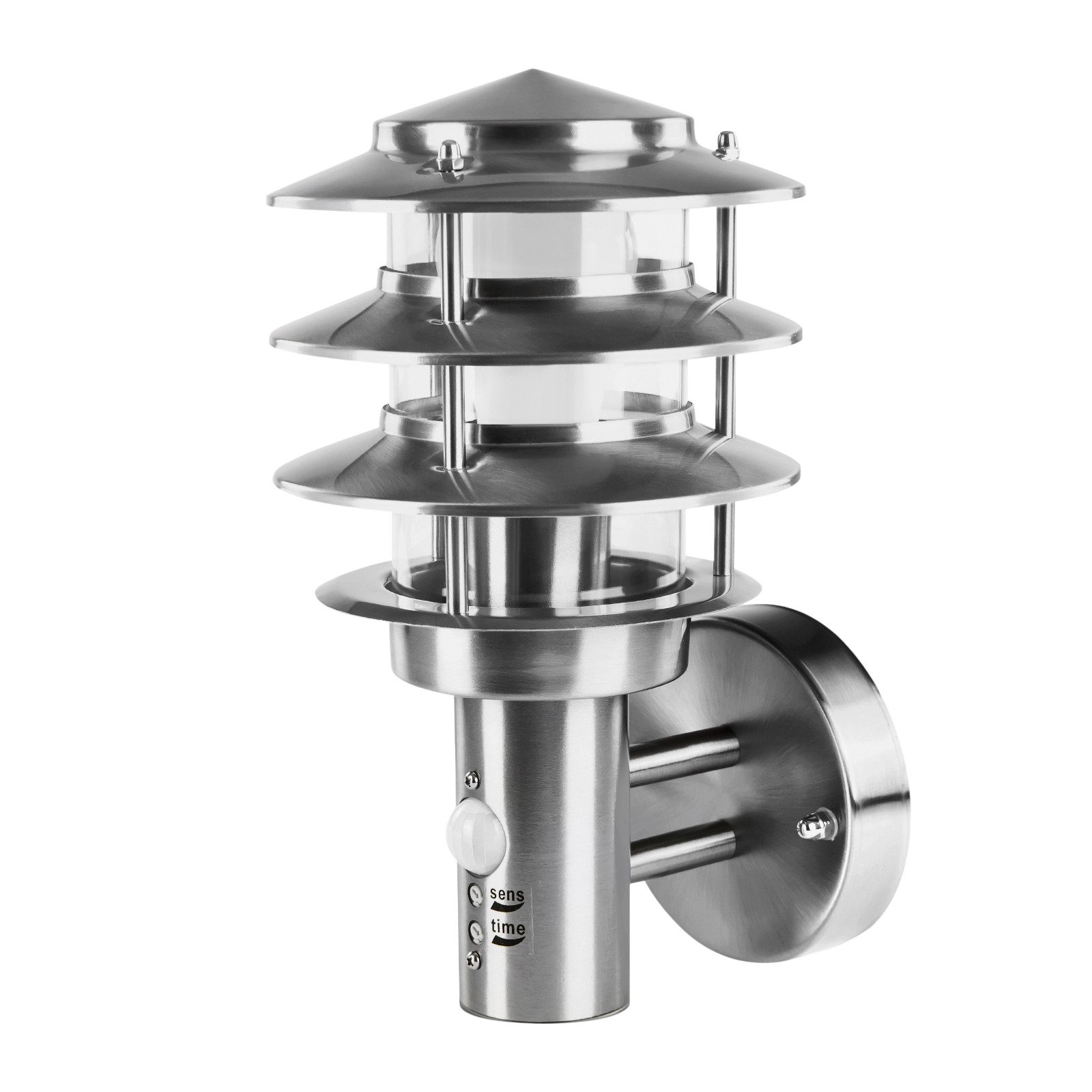 Grafner Außen-Wandleuchte Grafner Wandlampe Edelstahl mit Bewegungsmelder, günstig online kaufen