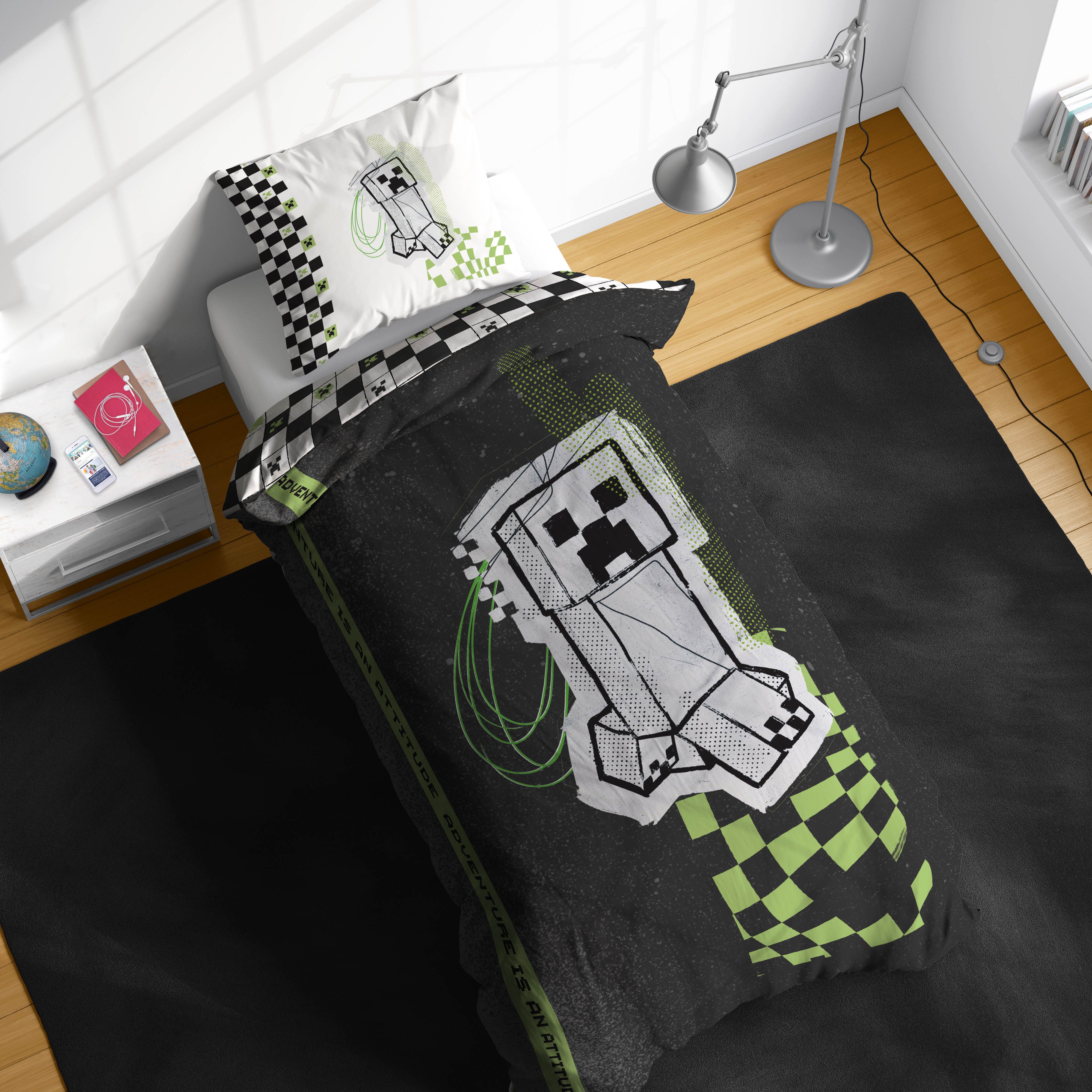 Minecraft Kinderbettwäsche Minecraft Doodle Skate, Linon, 2 teilig, 100% Baumwolle