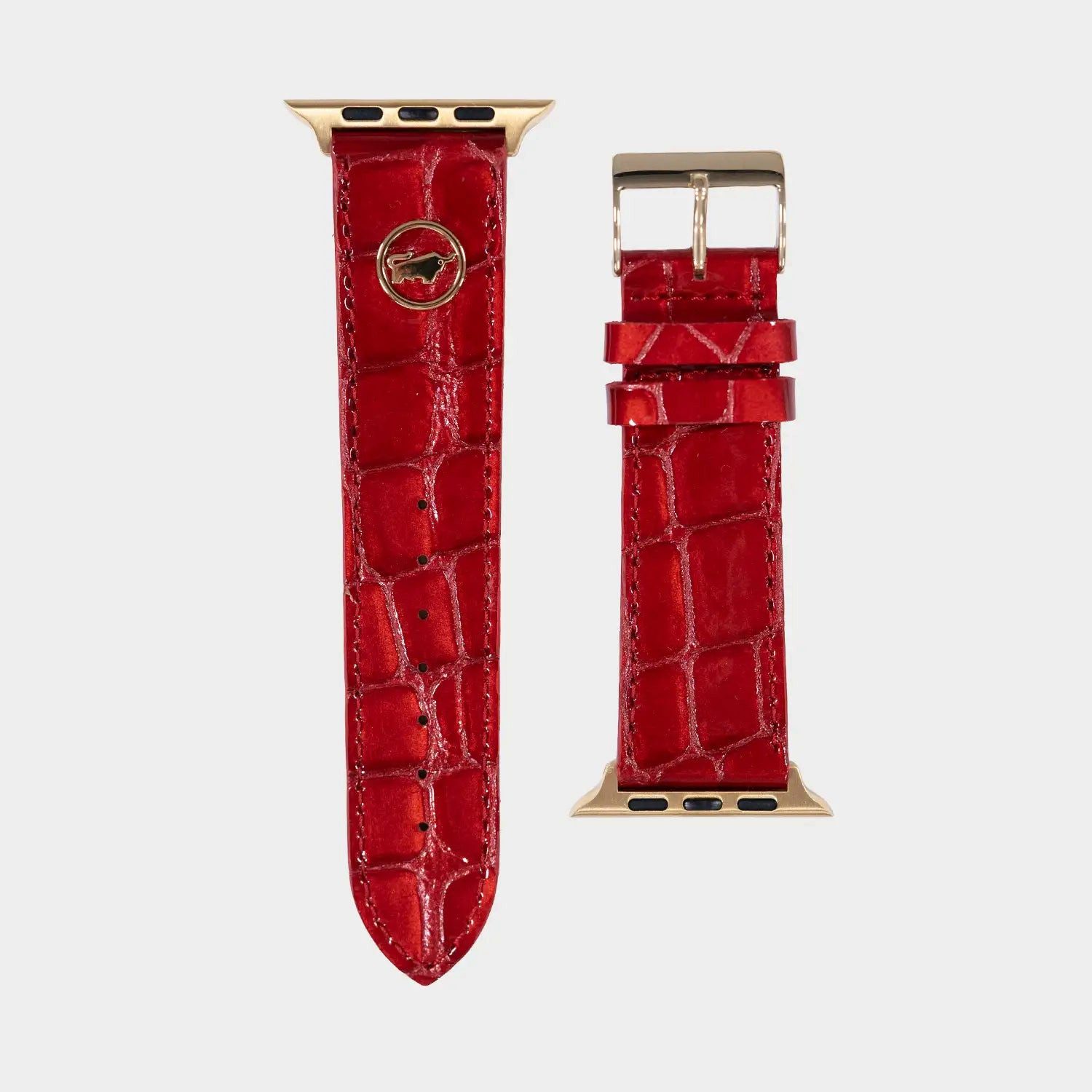 Braun Büffel Seidenschal VERONA Armband für Apple Watch rot