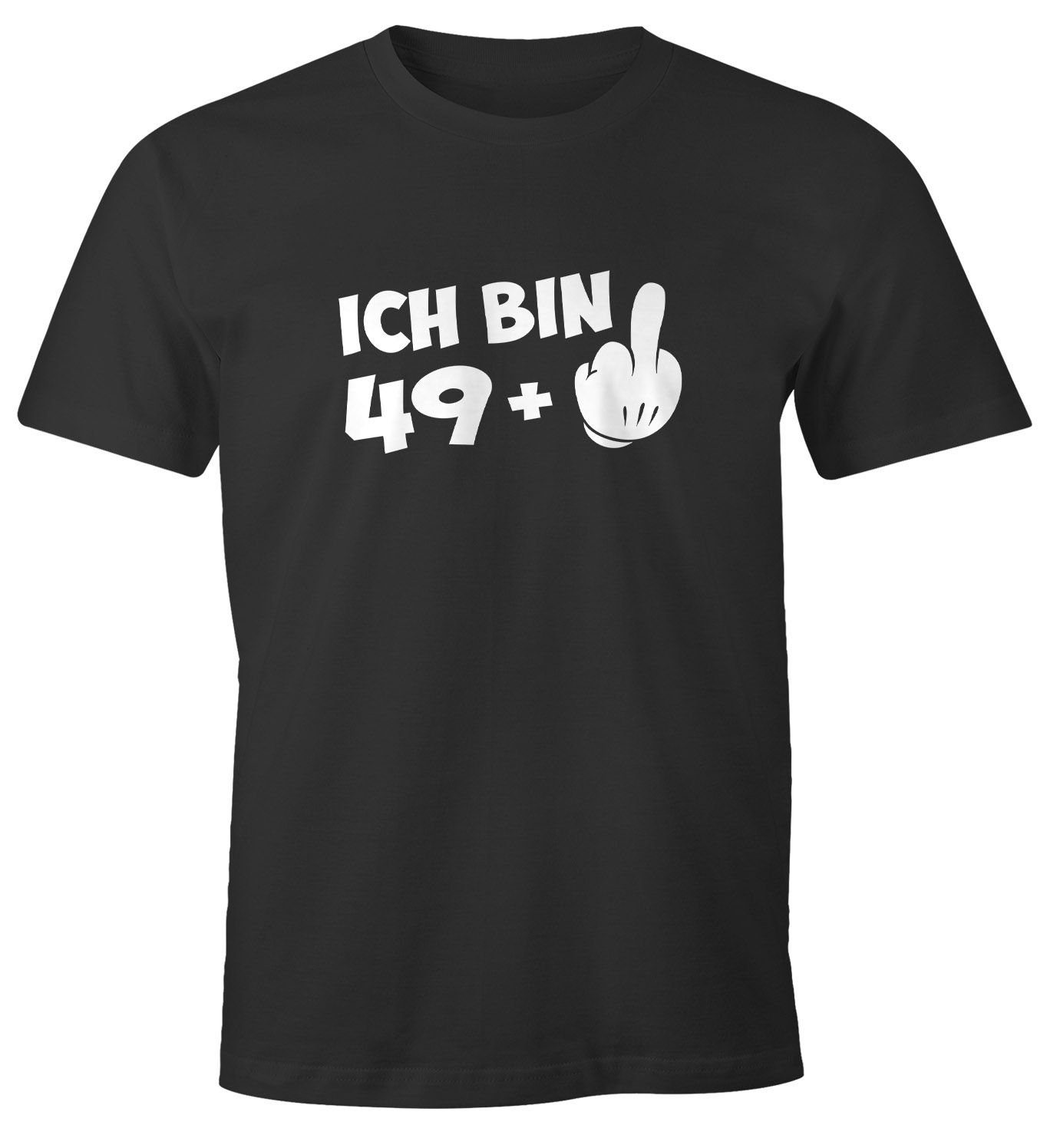 MoonWorks Print-Shirt Herren T-Shirt Geburtstag Ich bin 29 39 49 +1 Mittelfinger Geschenk für Männer lustiger Spruch MoonWorks® mit Print