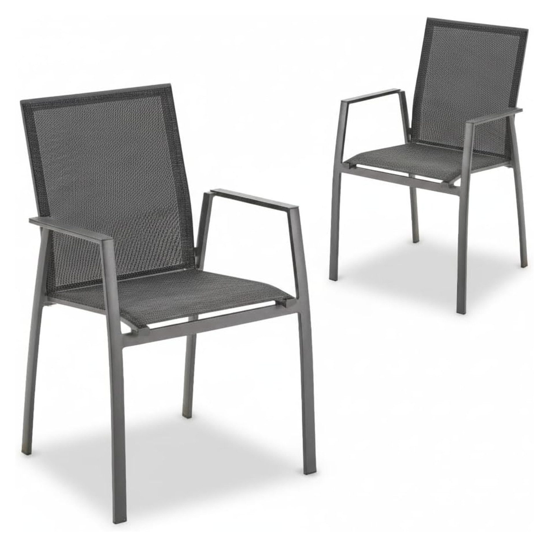 Liadomo Gartenstuhl Pellaro, Stapelstuhl, Gartensessel mit Armlehnen, Outdoor-Stuhl (Sparset, modernes Design, 2 St), mit Aluminium-Armlehnen, stapelbar, leicht, wetterbeständig