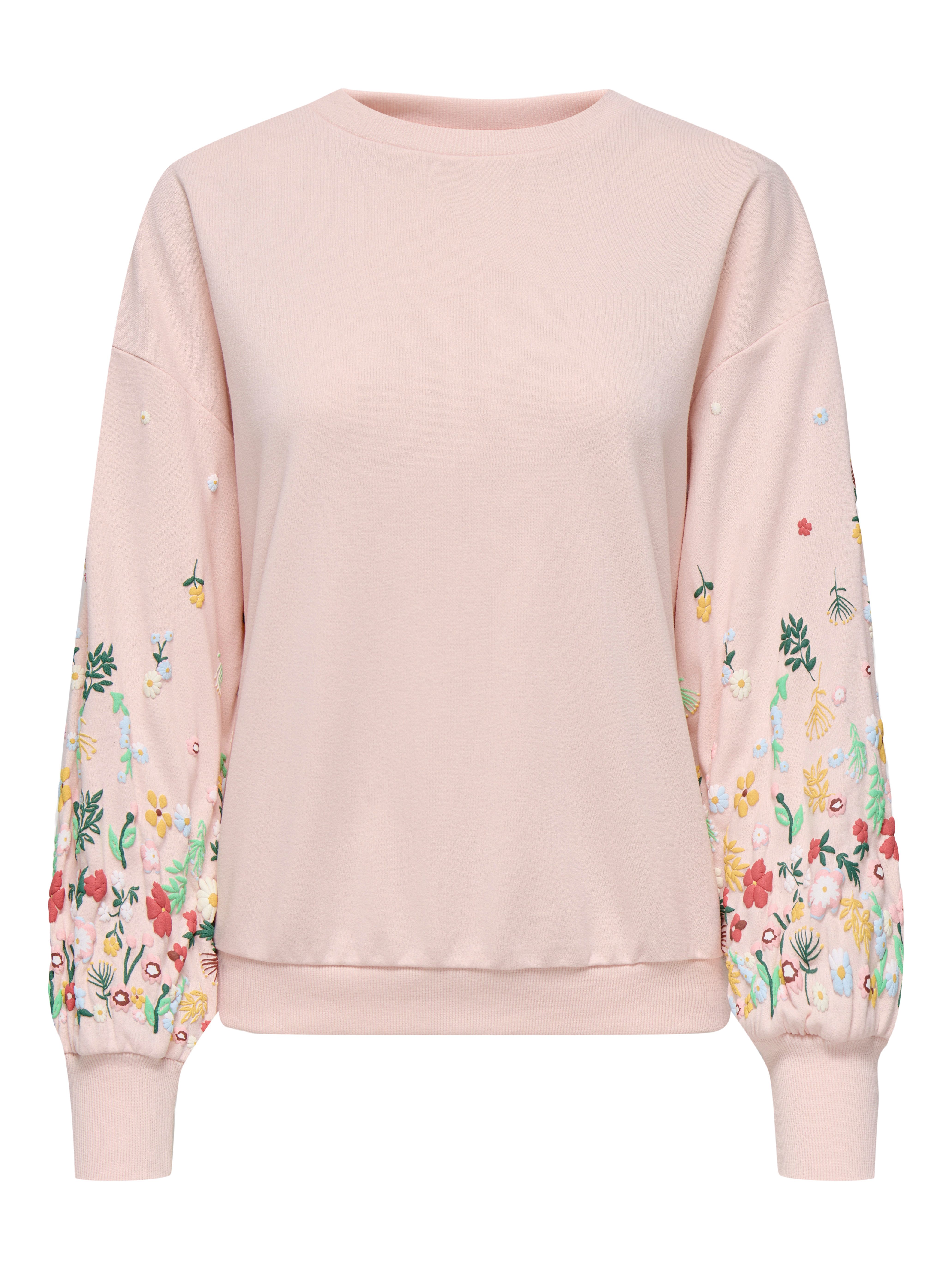 ONLY Sweatshirt ONLBROOKE L/S O-NECK FLOWER SWT Baumwollmischung, regular fit – Bild 5 von 5