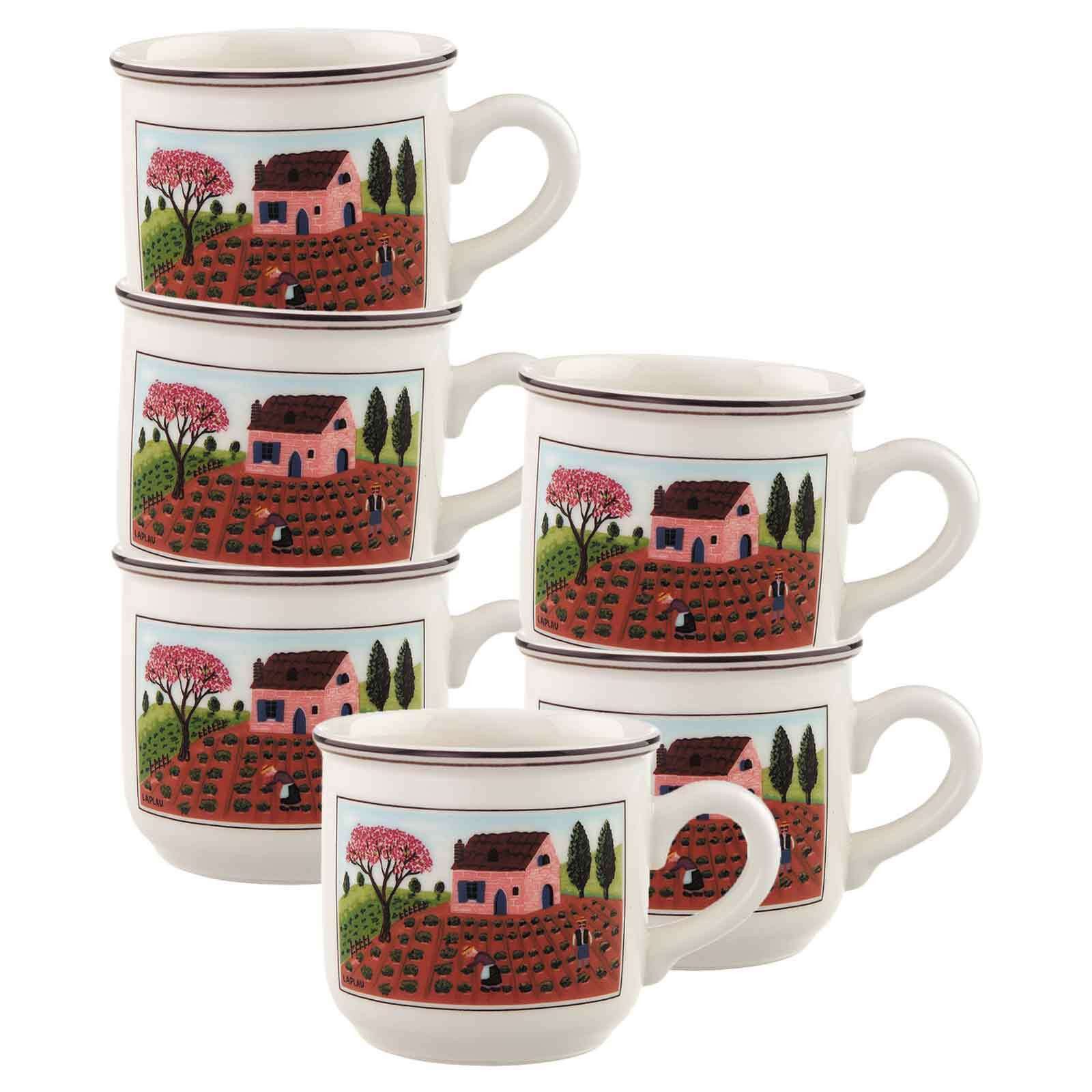 Villeroy & Boch Tasse Design Naif Kaffeetassen 200 ml 6er Set, 6-tlg., Porzellan