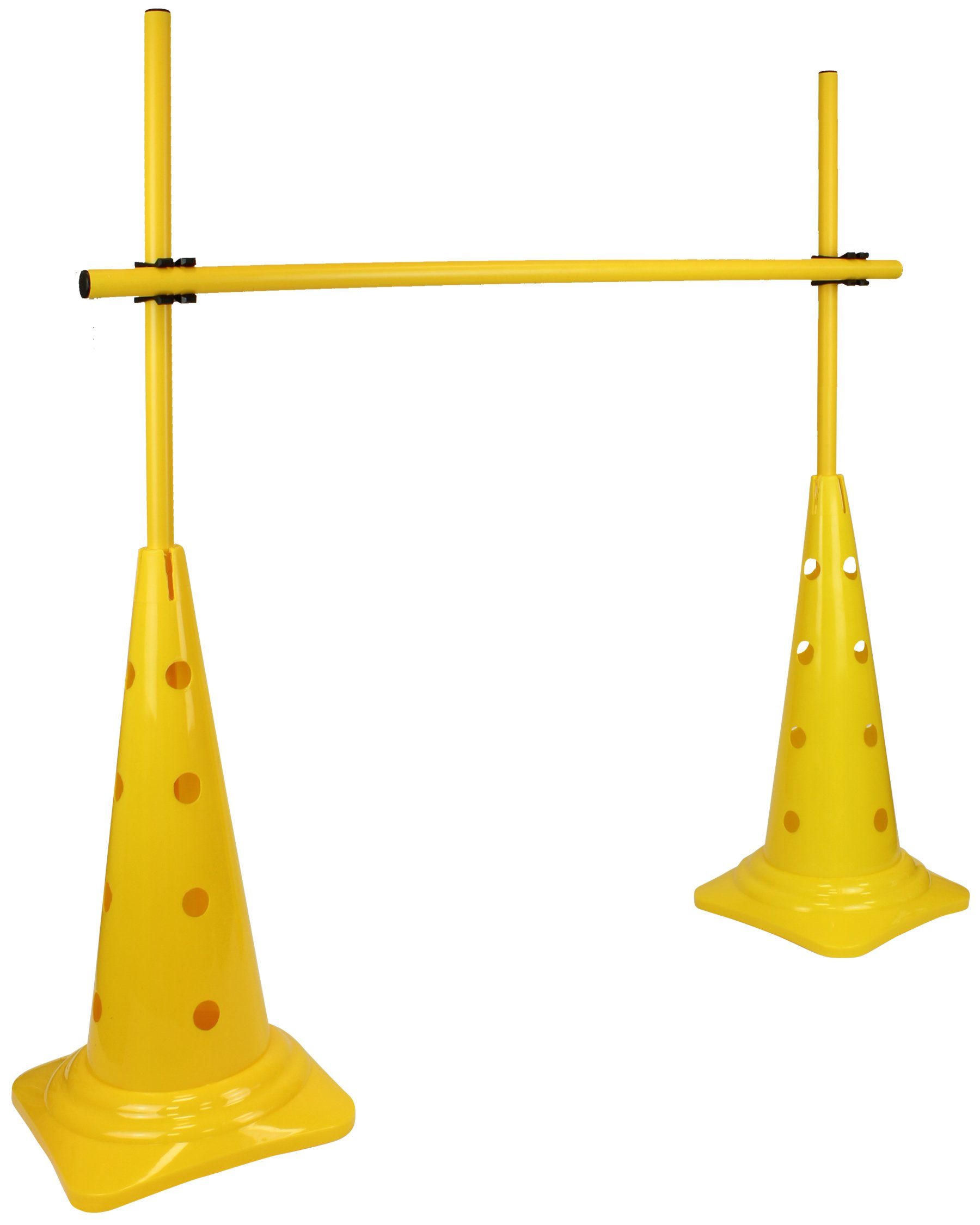 SPORTIKEL24 Agility-Hürde Kegel 50 Hürdenset mit Stangen 100 cm Farbe Gelb, Sprunghöhe flexibel einstellbar