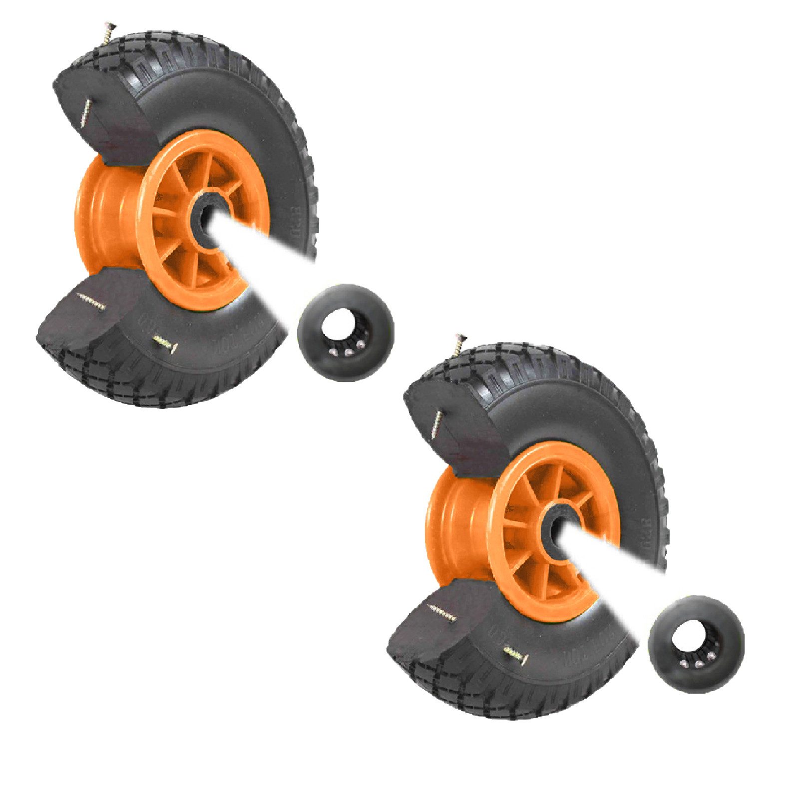 TRUTZHOLM Sackkarren-Rad PU-Rad 260x85 mm zentrierte Nabe Ø 20 mm orange Vollgummi Bollerwagen