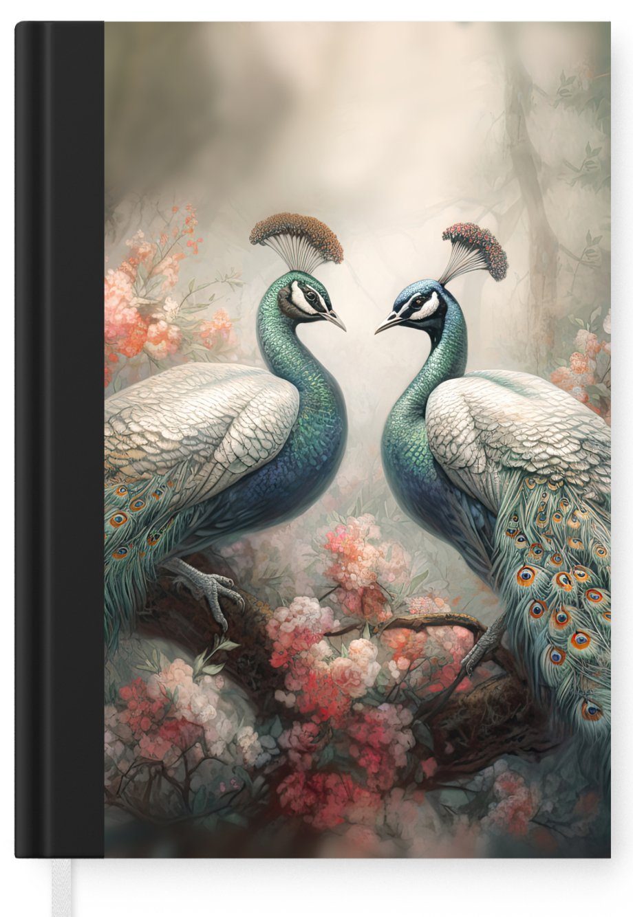 Haushaltsbuch Vögel Journal, - MuchoWow 98 Pfaue Natur, - Notizheft, Tagebuch, Pfauenfedern - Merkzettel, Seiten, A5, Notizbuch