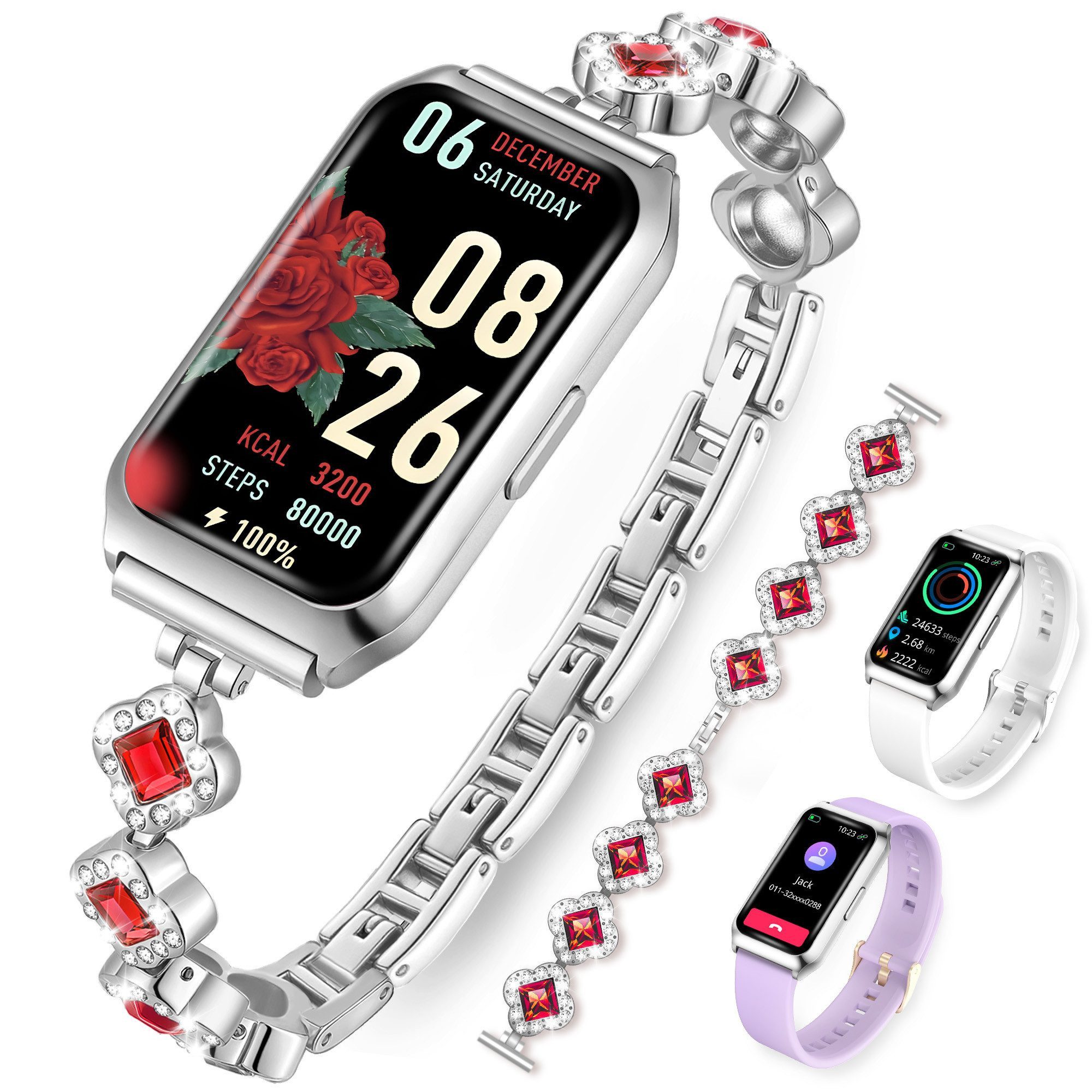 Luckice Smartwatch Damen, Intelligente Multifunktions-Sportuhr,Tracker Uhr Smartwatch (Smartwatch Fitness Tracker Uhr IP68 Wasserdicht,1.7" HD Voll Touchscreen Fitnessuhr Tracker mit Blutsauerstoff/Pulsmesser/Sportuhr/Schrittzähler/Schlafmonitor Aktivität