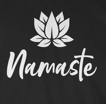 Shirtracer T-Shirt Namaste mit Lotusblüte weiß Yoga und Wellness Geschenk