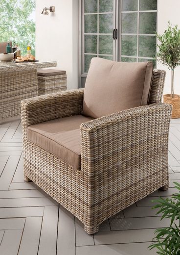 DESTINY Loungesessel »Alcudia«, Polyrattan, inkl. Auflagen, beige