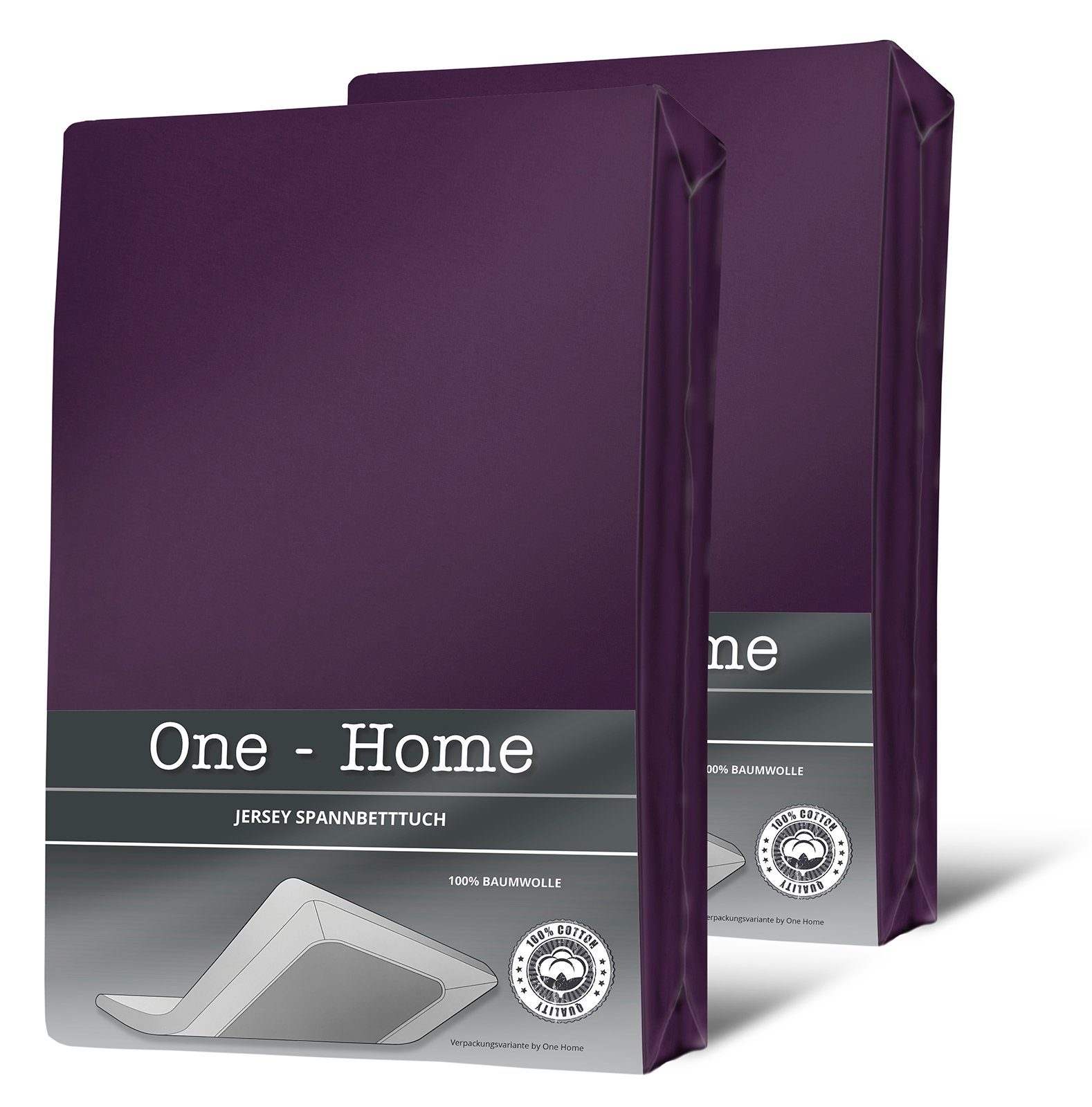One Home Spannbettlaken Jersey, Jersey, Gummizug: rundum, (2 Stück), Double Pack mit Rundumgummizug, weich