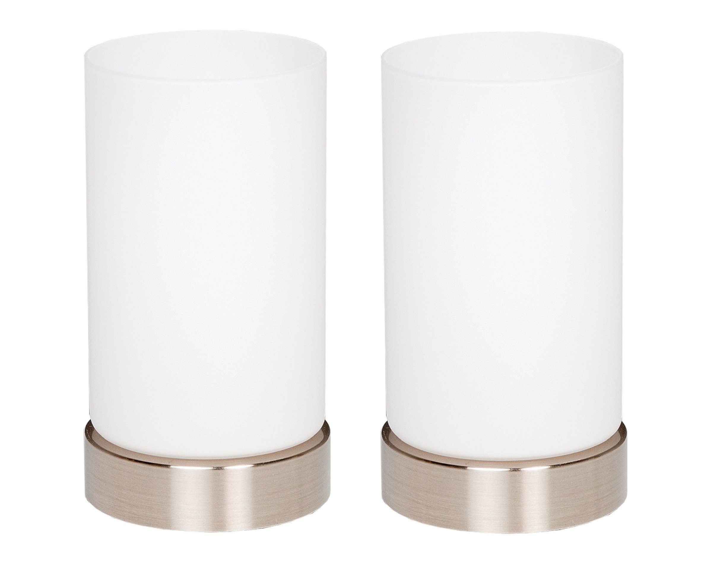 TRANGO LED Tischleuchte, 2er Pack 2017-01/2 LED Nachttischlampe Glas Tischl günstig online kaufen