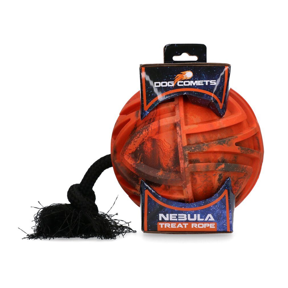 Dog Comets Tierquietschie Nebula Treat Rope Orange