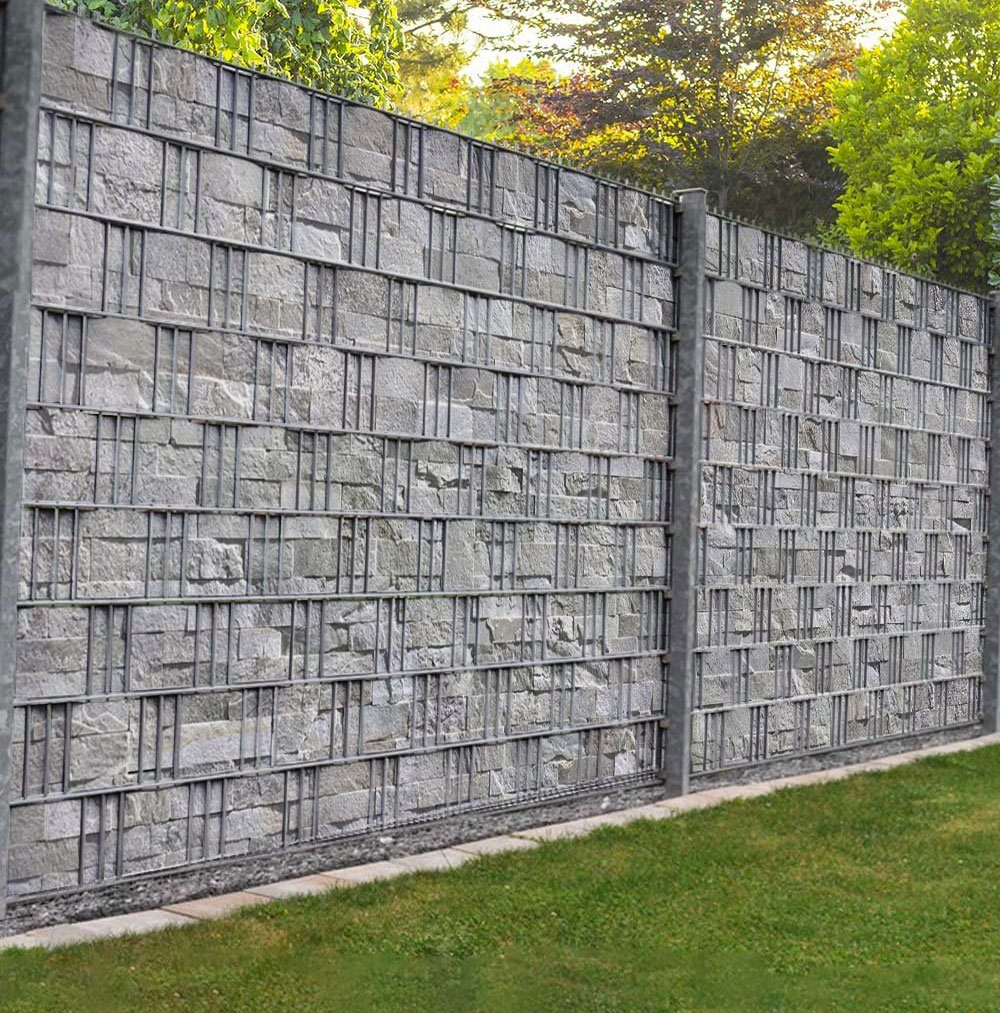 MyMaxxi Sichtschutzstreifen Sichtschutzstreifen Steinwand hellgrau Sichtsch günstig online kaufen