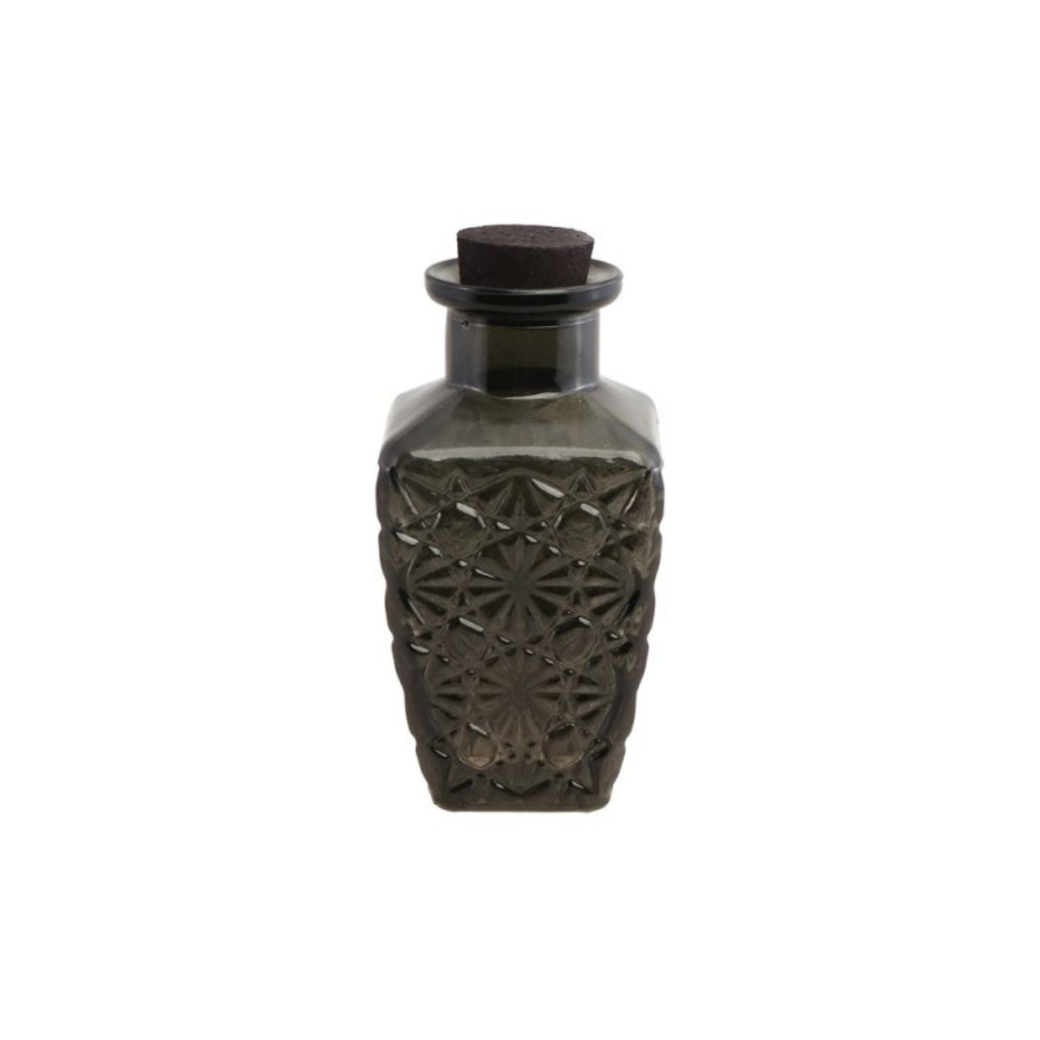 Dekoobjekt Strukturierte Glasflasche, Schwarz 6,5x6,5x13,5 c
