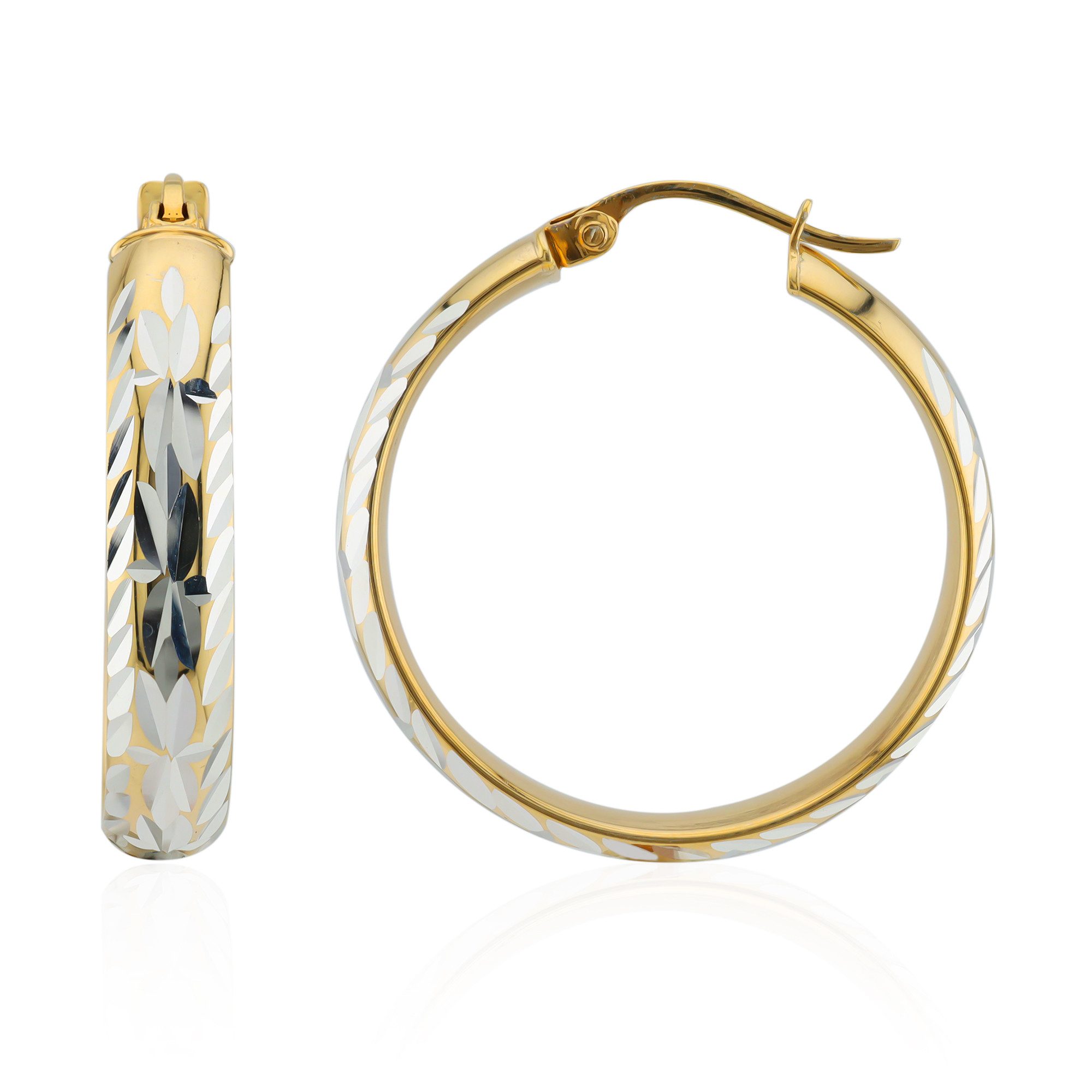 Cavill Ohrring-Set Elegante 36 mm Creolen, vergoldet, 925er Sterlingsilber, Damen Schmuck (2-tlg)