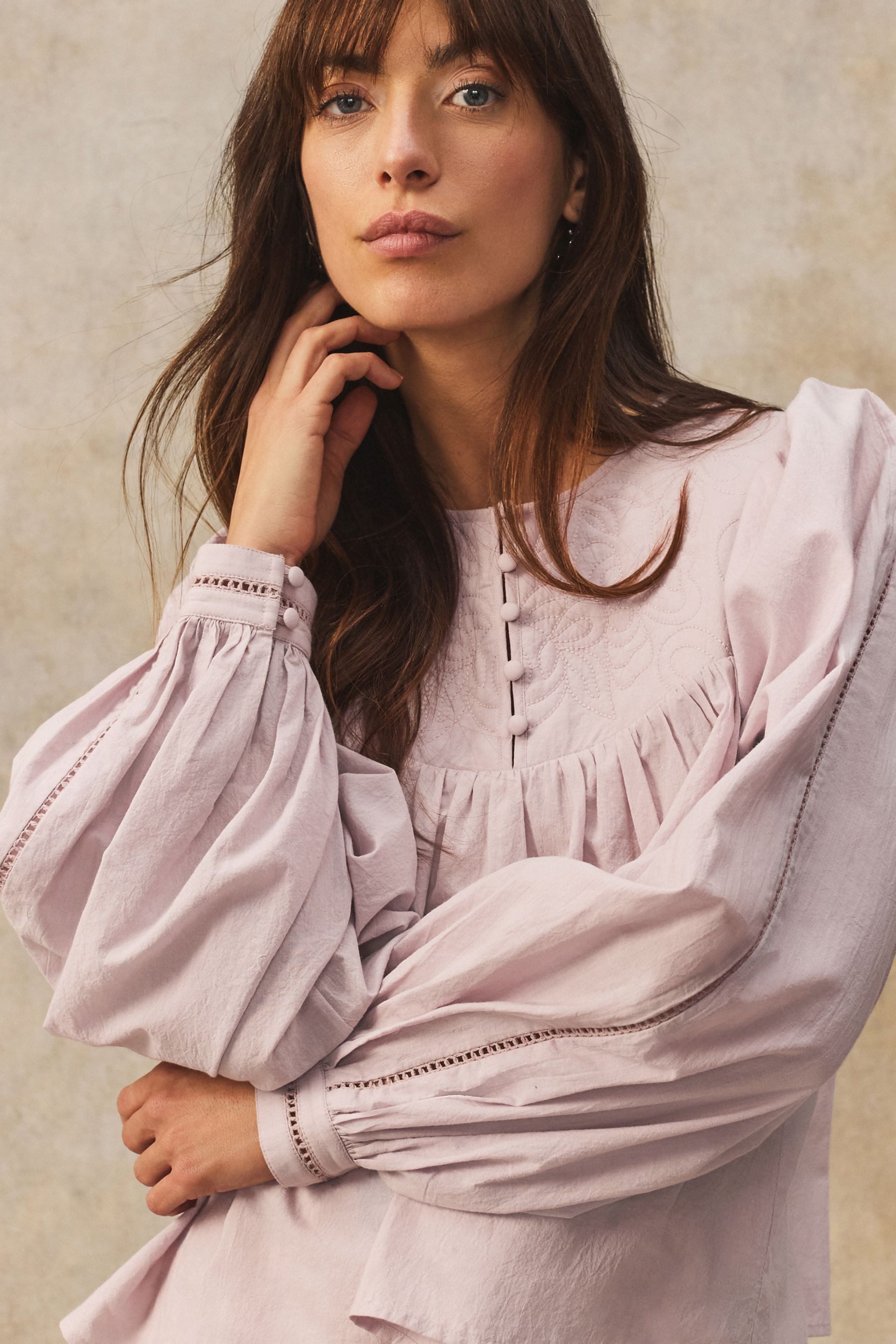 Next Langarmbluse Gesteppte Langarmbluse aus 100 % Baumwolle (1-tlg)