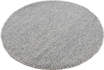 Teppich Calo, carpetfine, rund, Höhe: 16 mm, Handweb Teppich, Uni-Farben, meliert, handgewebt, 70% Wolle