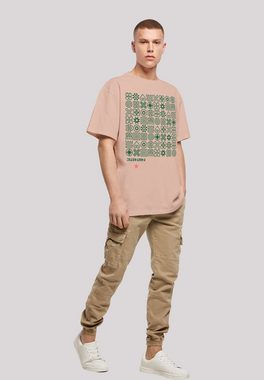 F4NT4STIC T-Shirt Muster Grün Symbole Print