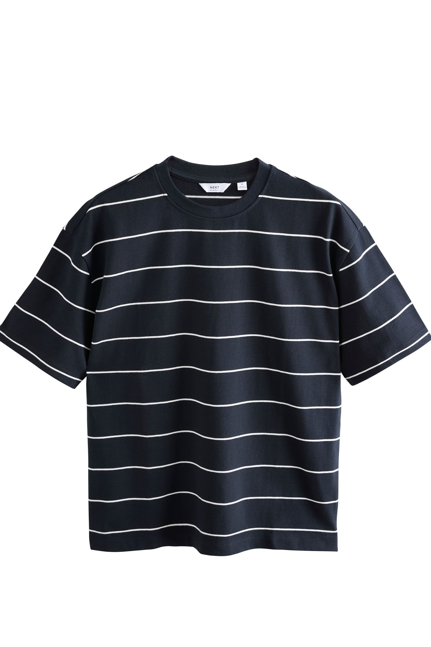 Next T-Shirt Gestreiftes T-Shirt 100 % Baumwolle im Relaxed Fit (1-tlg) günstig online kaufen