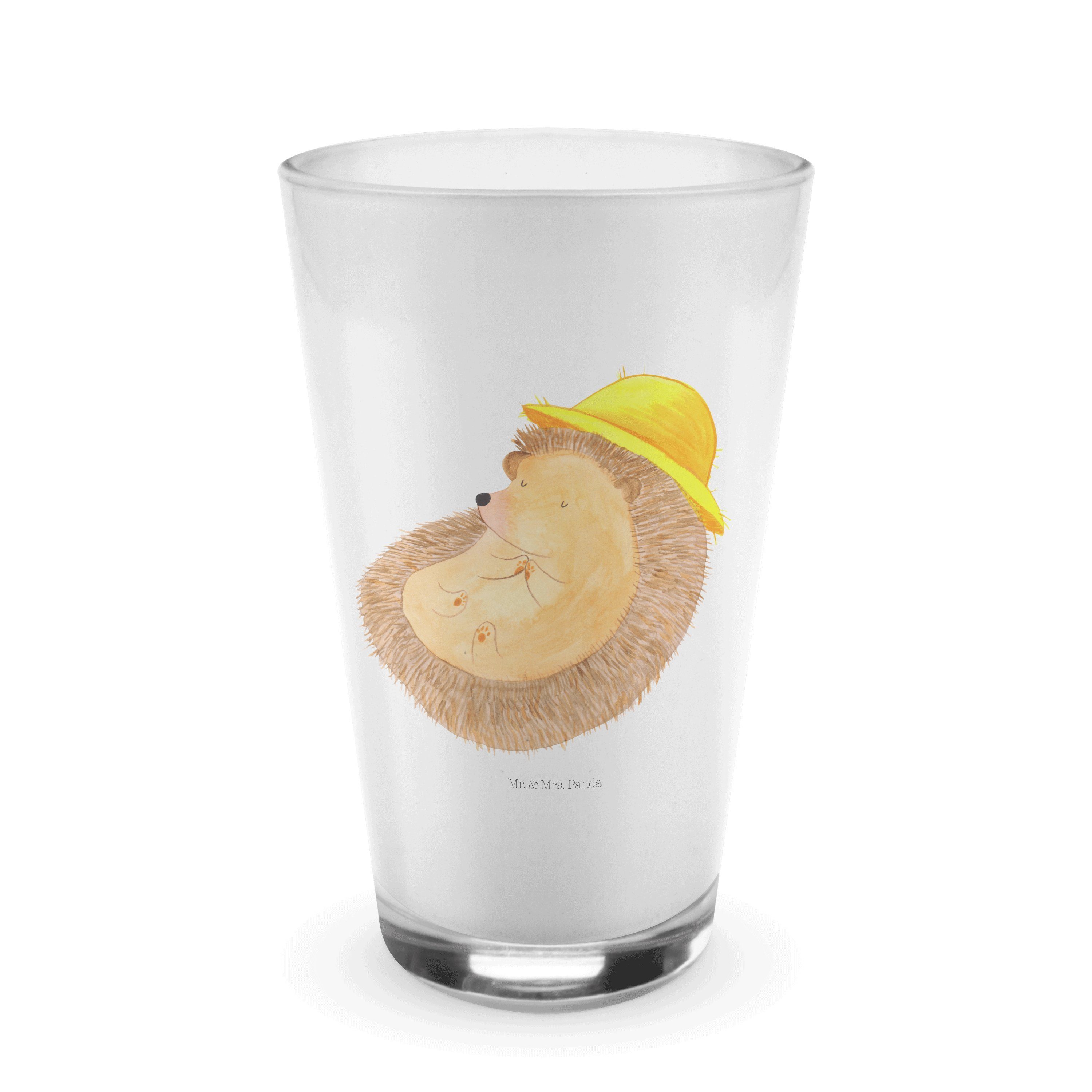 Glas Igel Beten - Transparent - Geschenk, Cappuccino Tasse, Tiermotive, Am