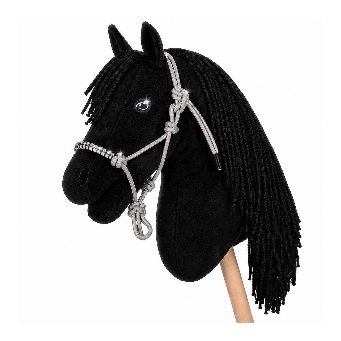 HKM Outdoor-Spielzeug HKM Hobby Horse Set - Shiny Pony -, Steckenpferd Bobby schwarz & Knotenhalfter mit Strasssteinen
