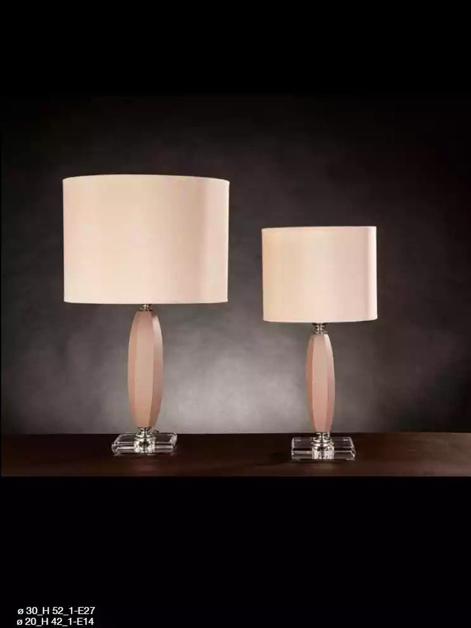 Xlmoebel Tischleuchte Beige Tischlampe mit Kristall-Kronleuchter und klassischem Design, Hergestellt in Europa